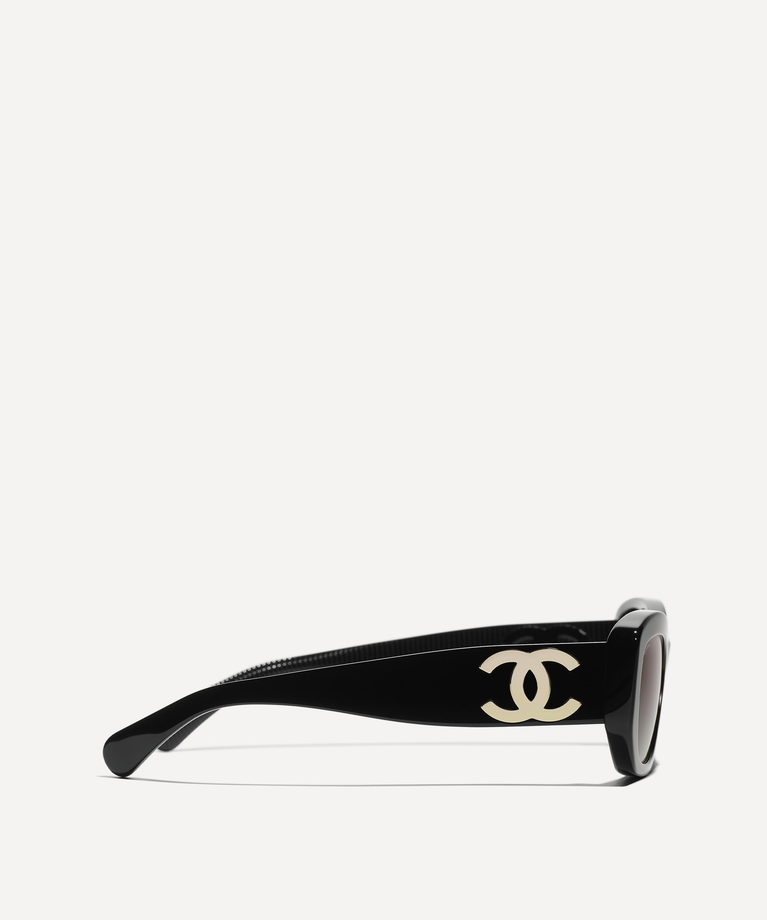 CHANEL - Rectangle Black Acetate Sunglasses image number 2