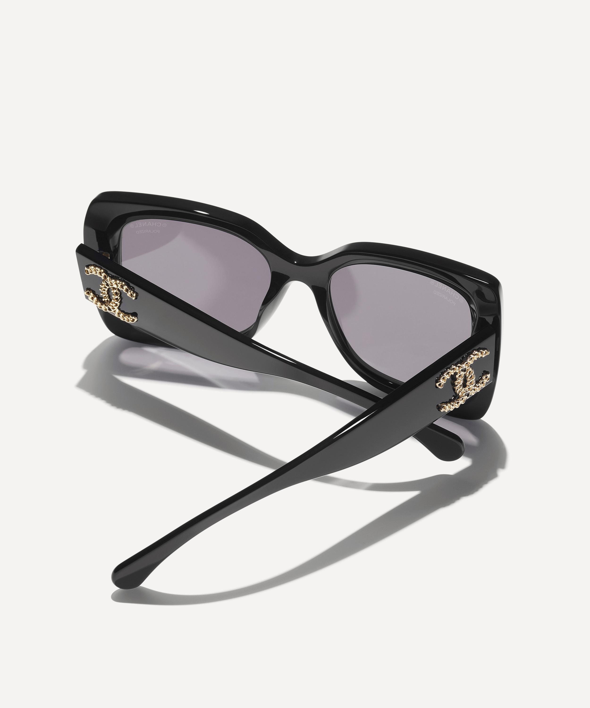 CHANEL - Square Black Acetate Sunglasses image number 3