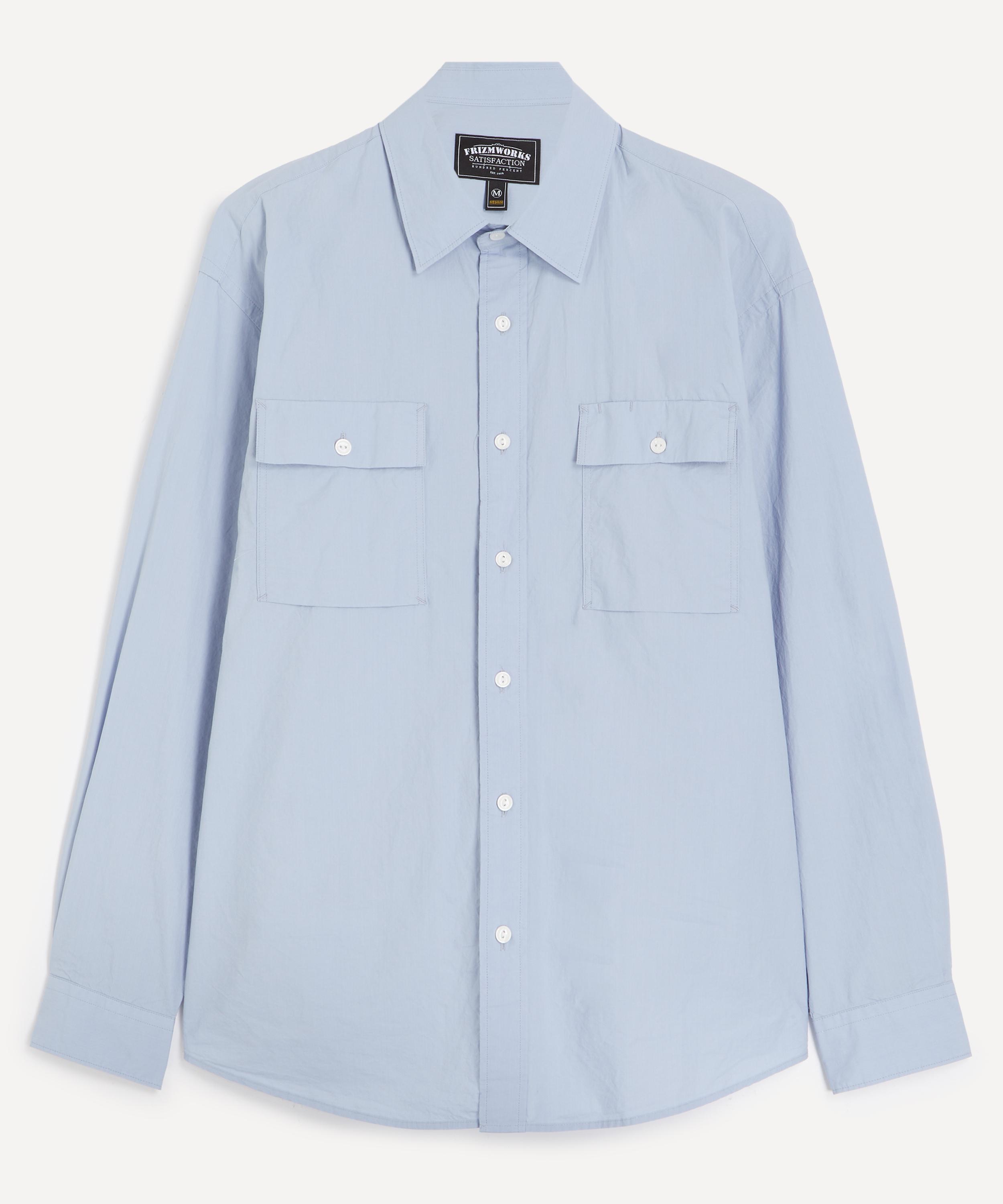 FrizmWORKS - Cigarette Pocket Typewriter Shirt in Sky Blue