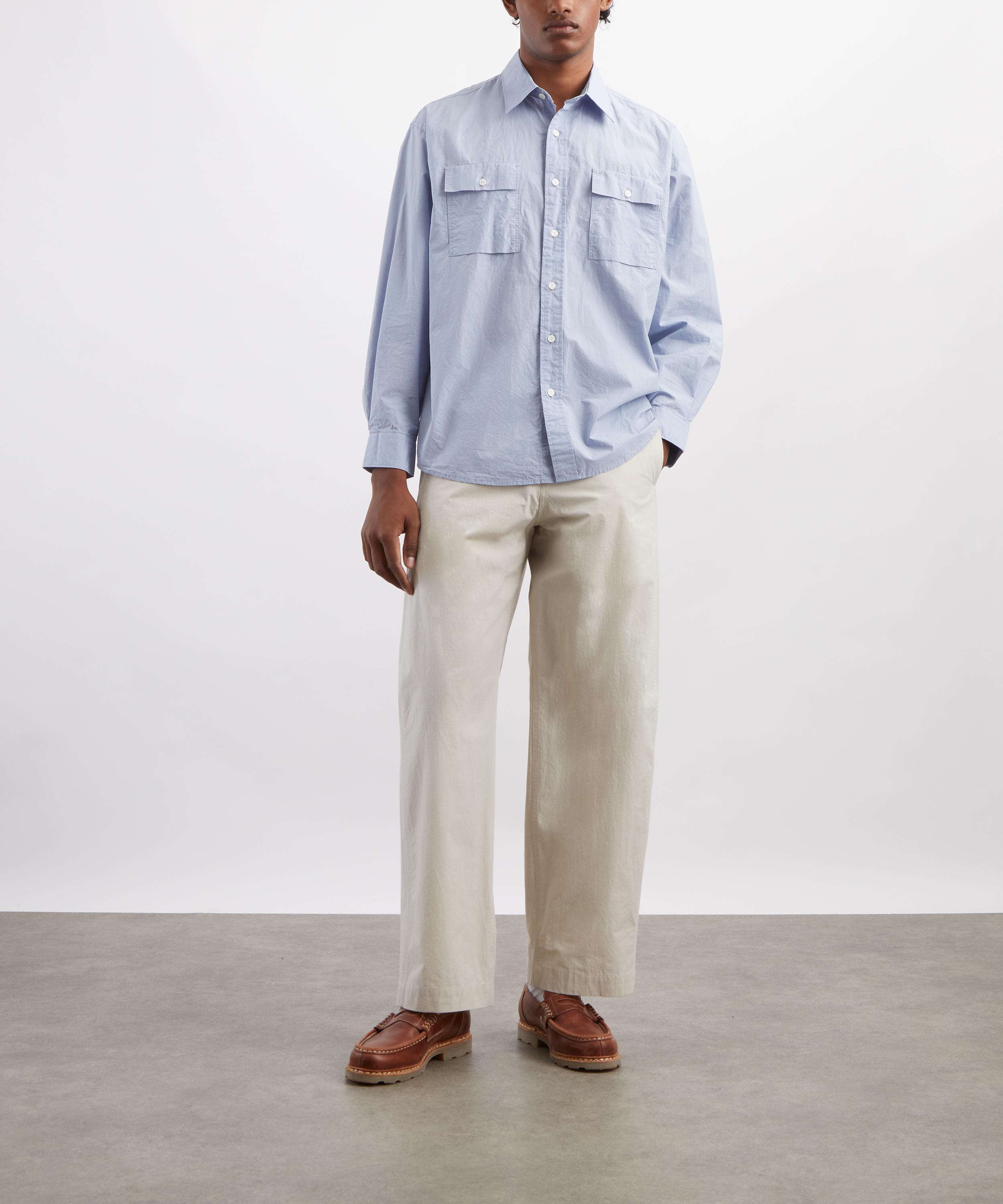 FrizmWORKS - Cigarette Pocket Typewriter Shirt in Sky Blue image number 1