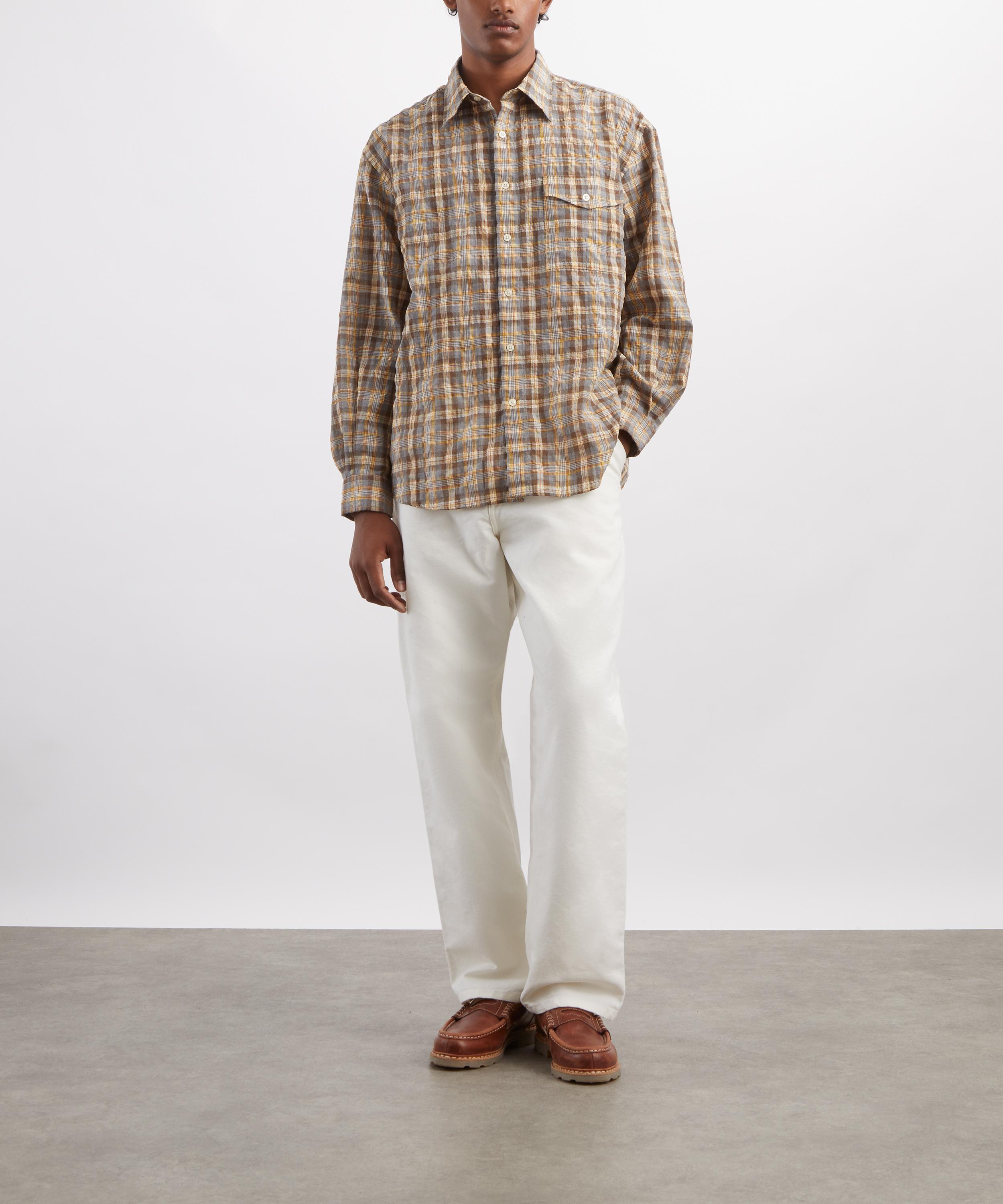 FrizmWORKS - Uneven Check Shirt in Yellow image number 1