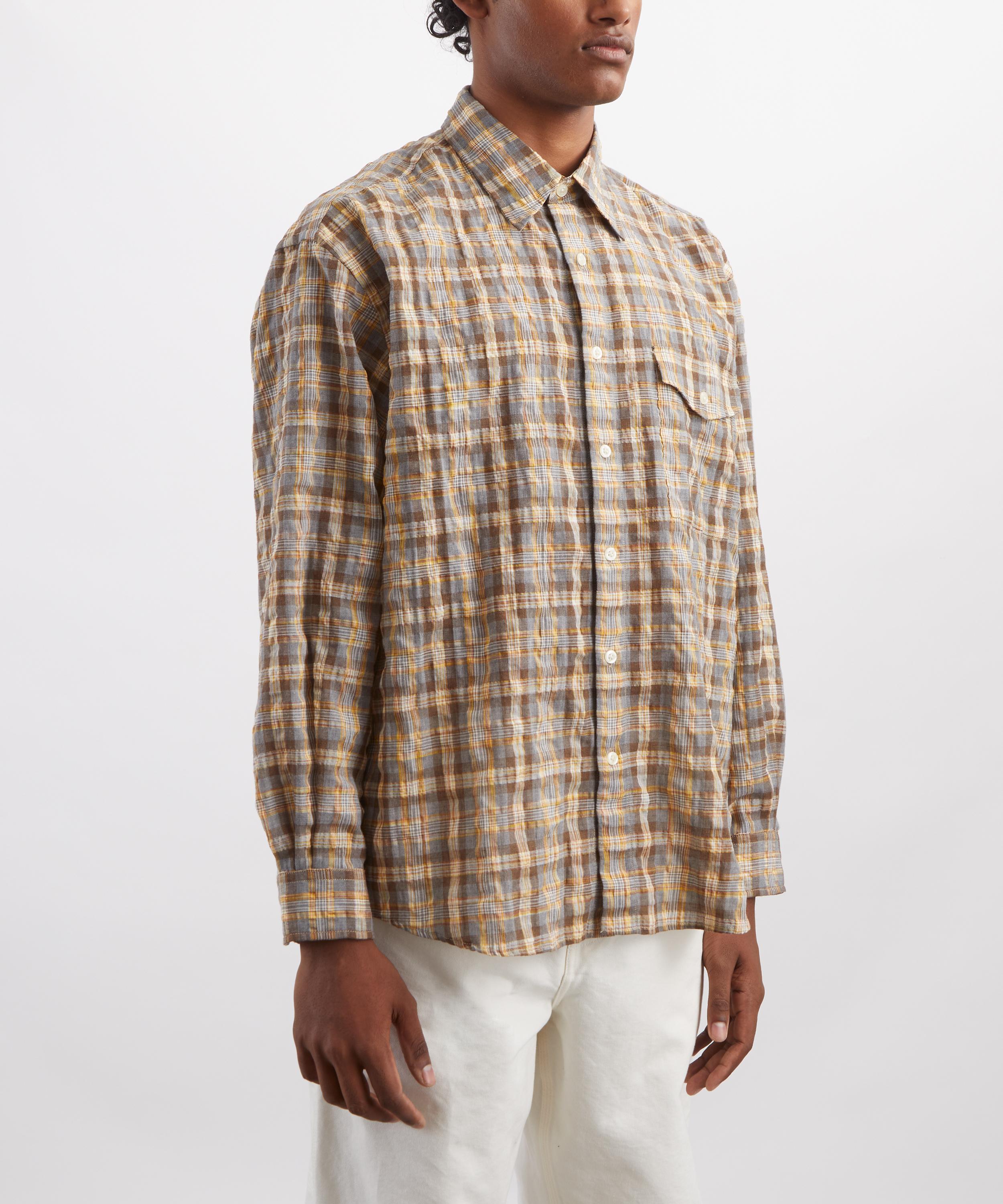 FrizmWORKS - Uneven Check Shirt in Yellow image number 2