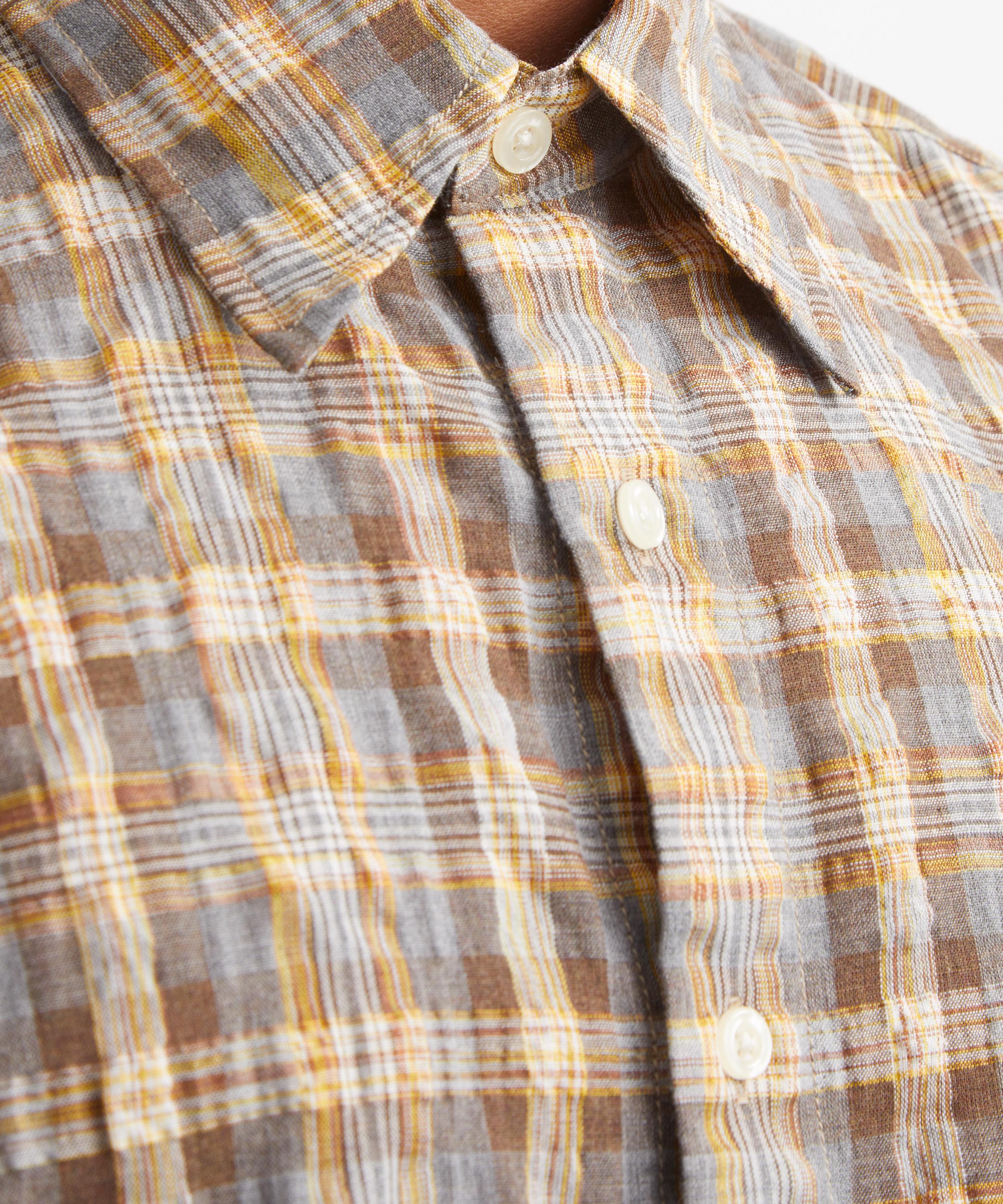 FrizmWORKS - Uneven Check Shirt in Yellow image number 4