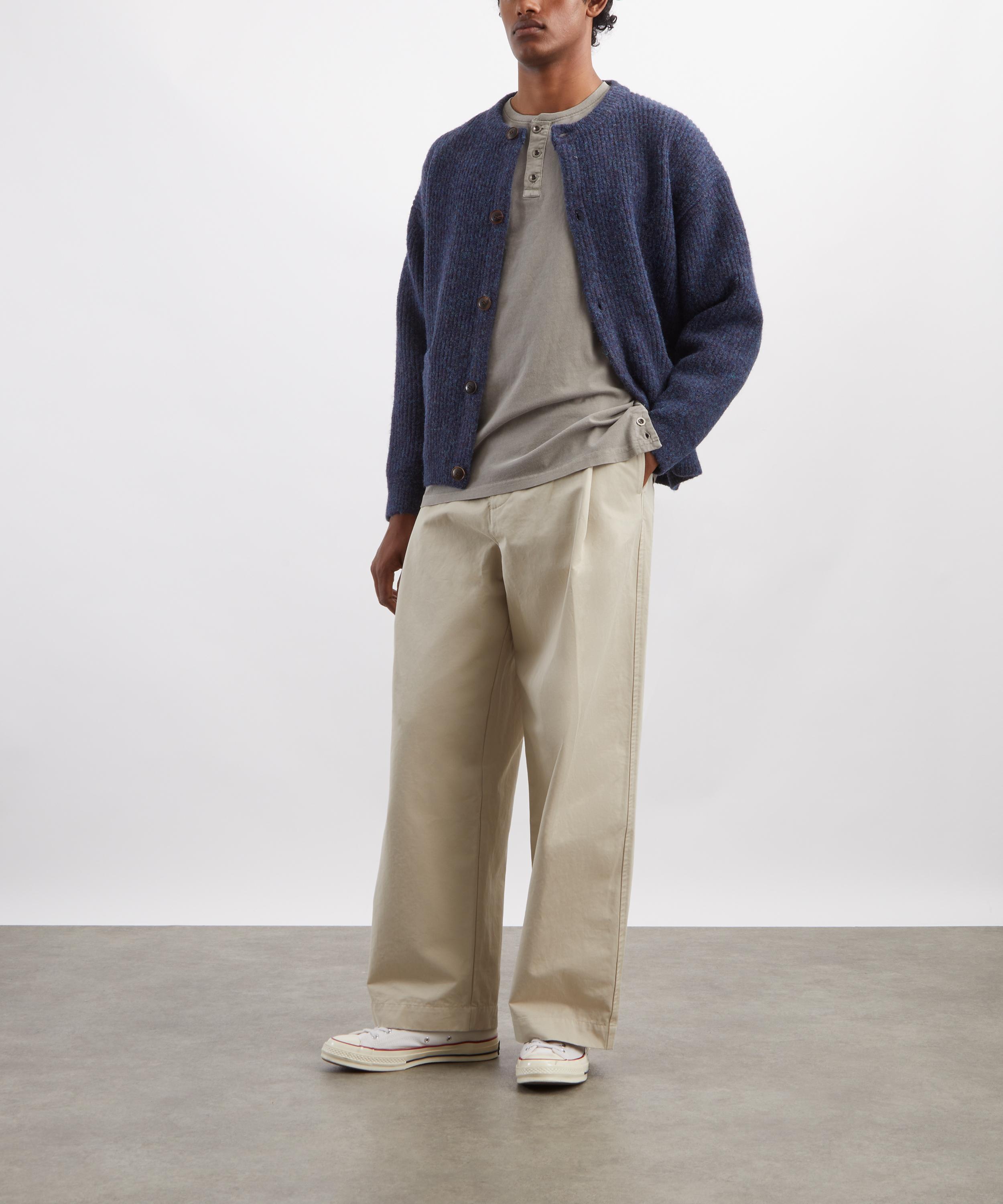 FrizmWORKS - Pigment Dyeing Henley Long-Sleeve T-Shirt in Warm Grey image number 1