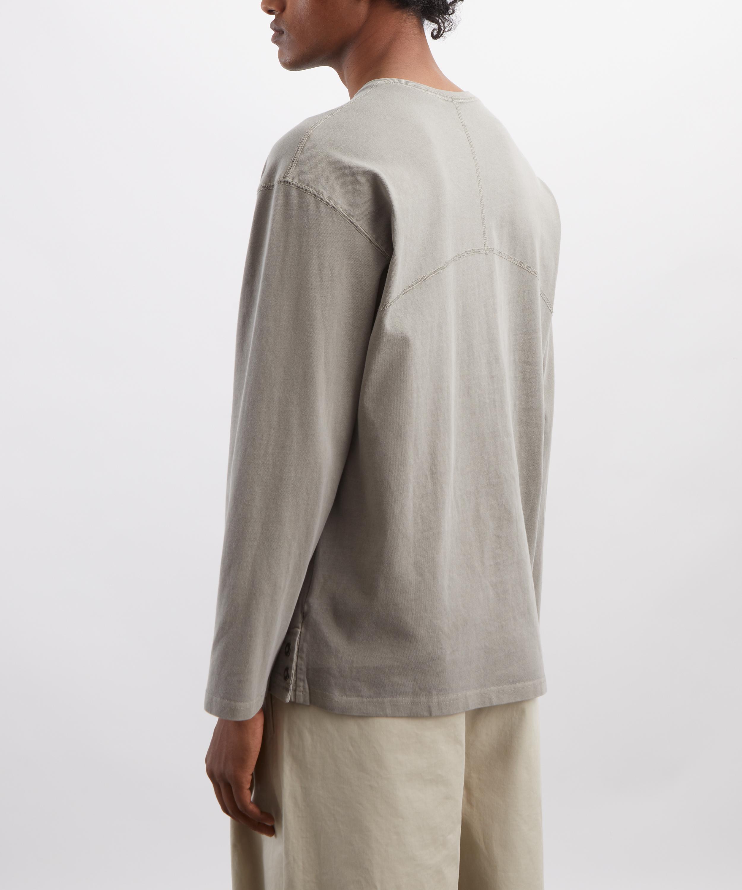 FrizmWORKS - Pigment Dyeing Henley Long-Sleeve T-Shirt in Warm Grey image number 3