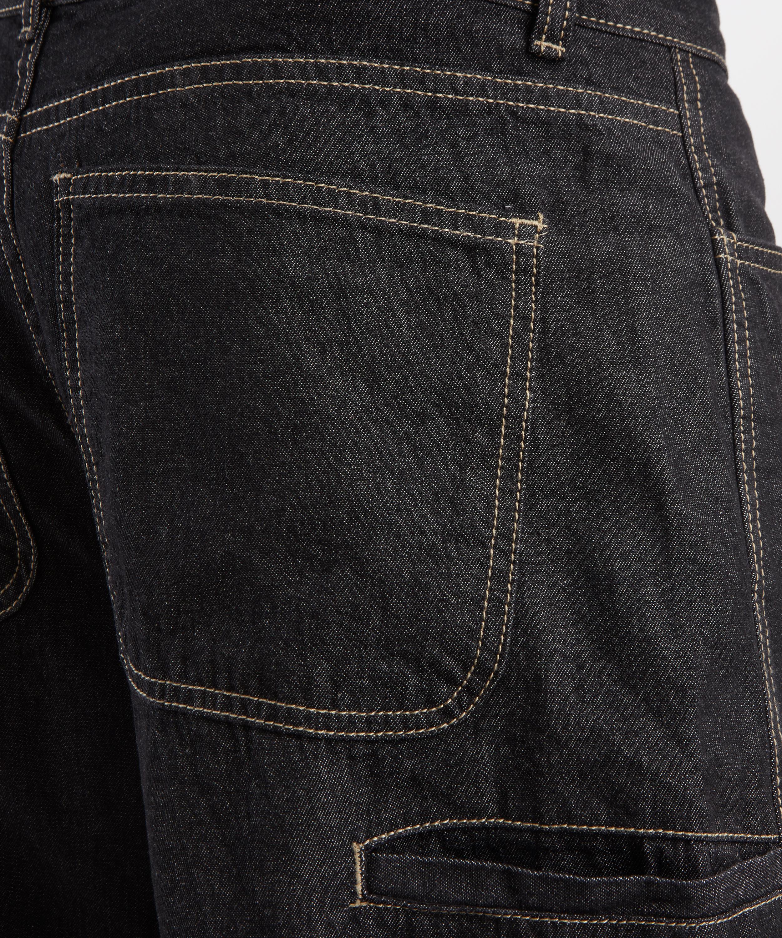 FrizmWORKS - Black Curved Denim Trousers image number 4