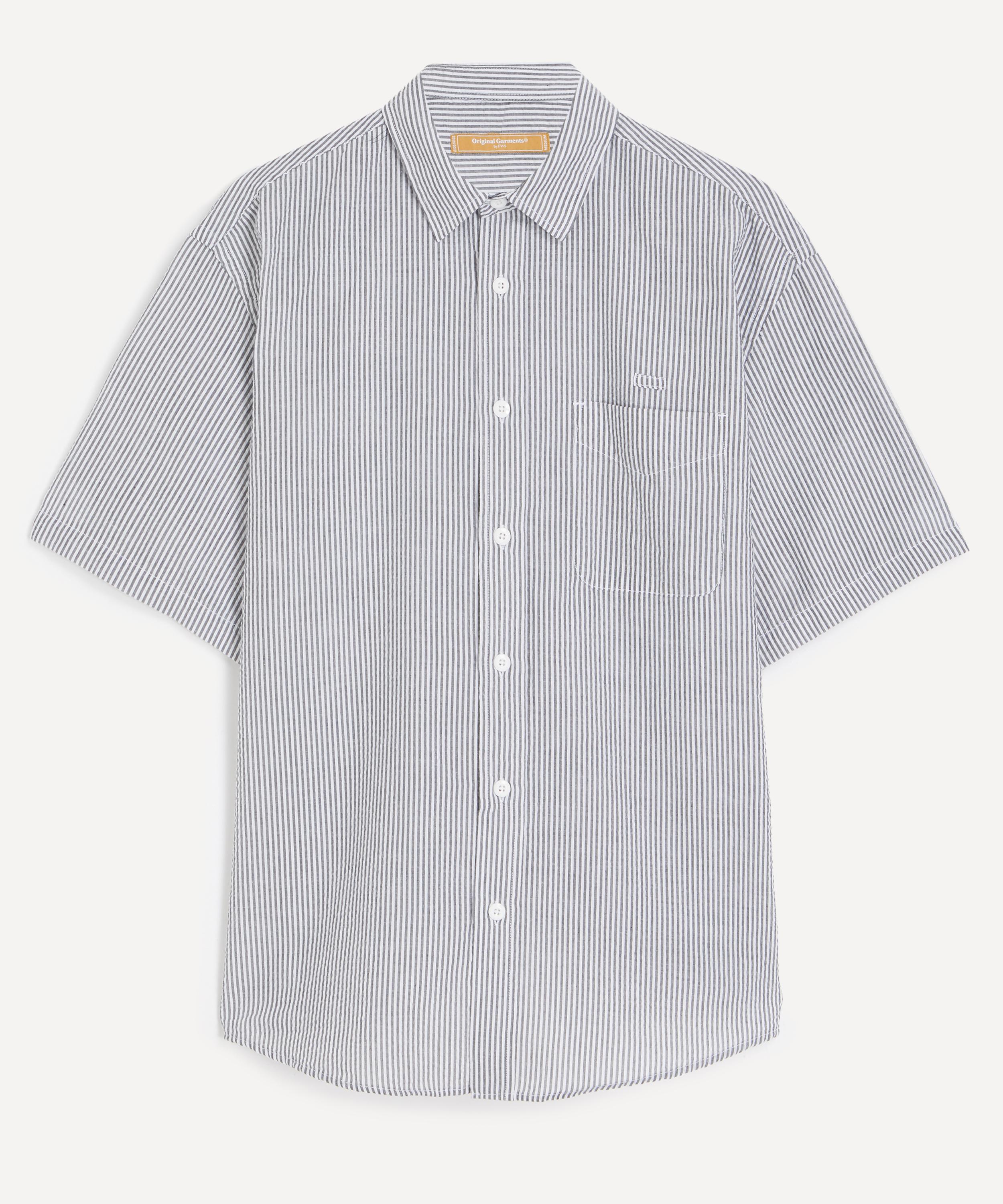 FrizmWORKS - OG Stripe Seersucker Half Shirt in Black