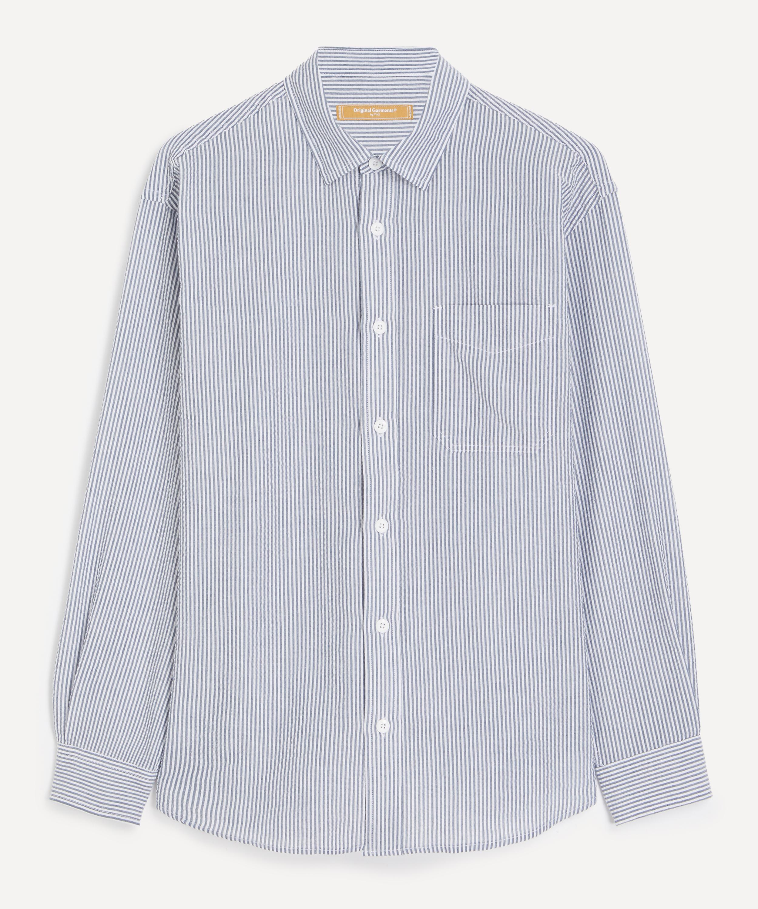 FrizmWORKS - OG Stripe Seersucker Shirt in Blue image number 0