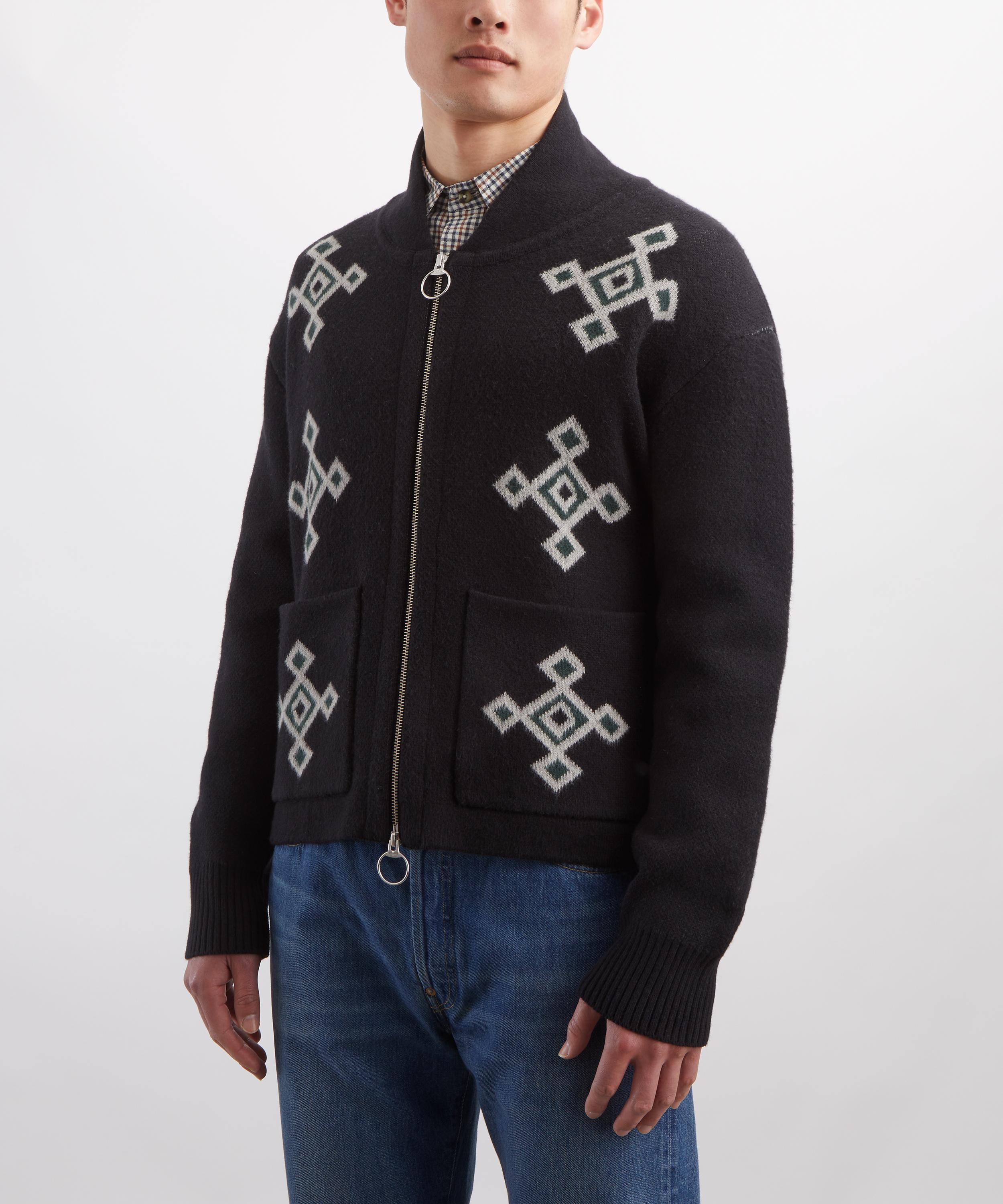 Pendleton - Black Jacquard Zip-Up Cardigan image number 2