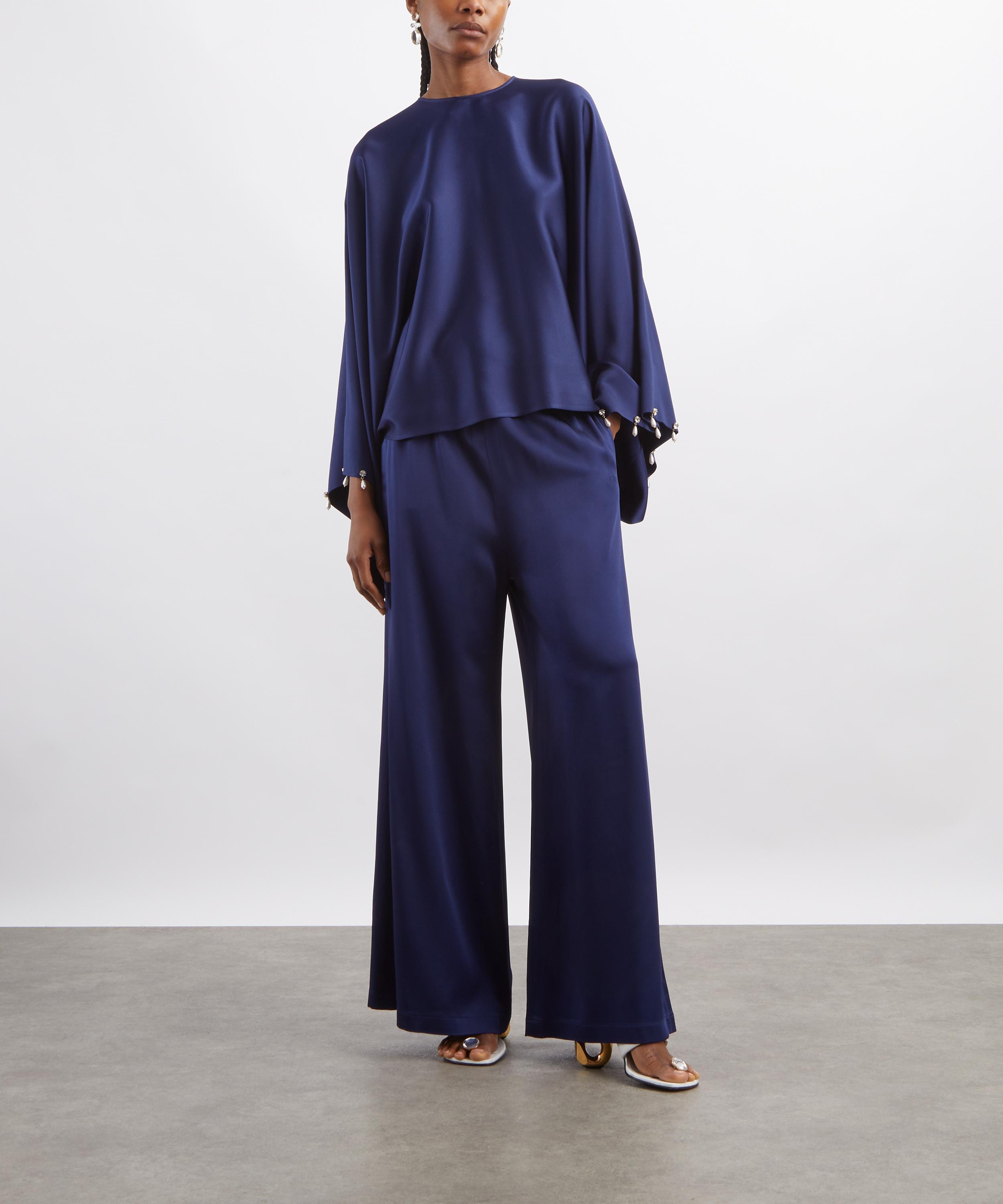 Stella McCartney - Navy Satin Trousers image number 1