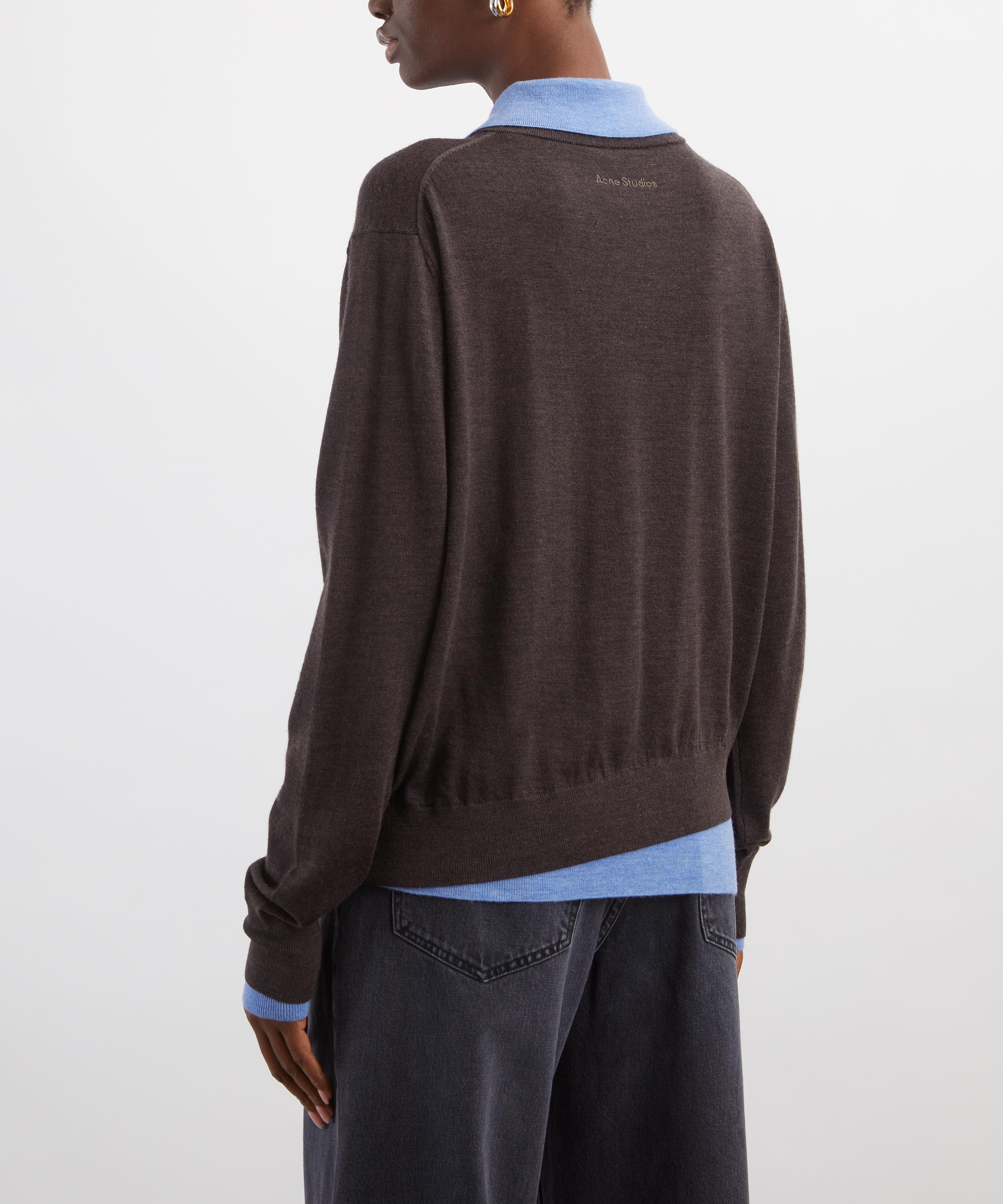 Acne Studios - Layered Wool Knit Polo Jumper image number 3