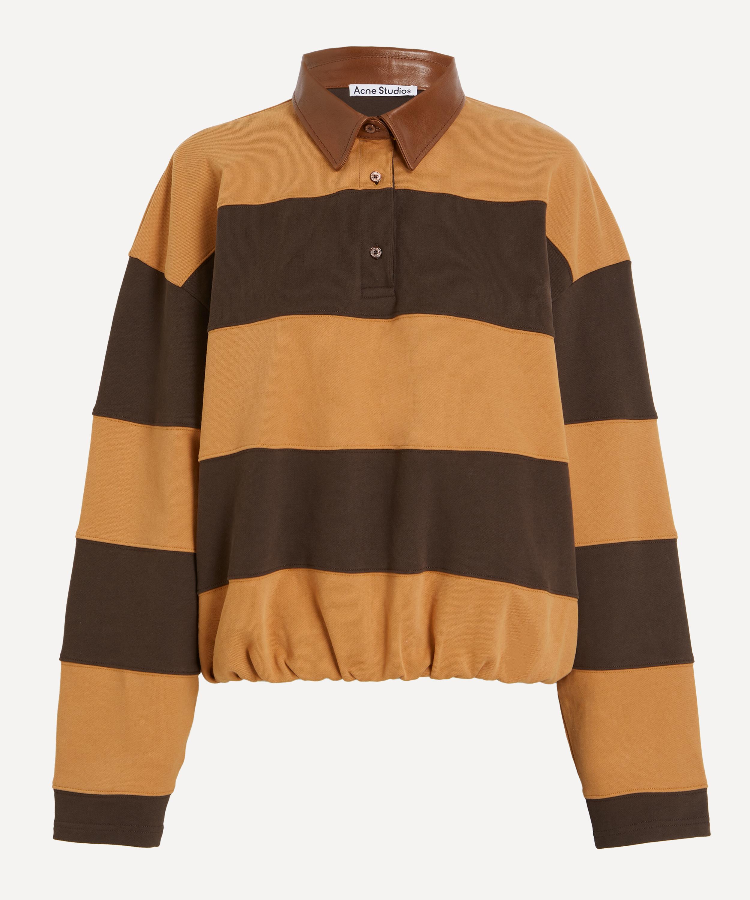 Acne Studios - Folio Leather-Trimmed Striped Cotton-Jersey Sweatshirt