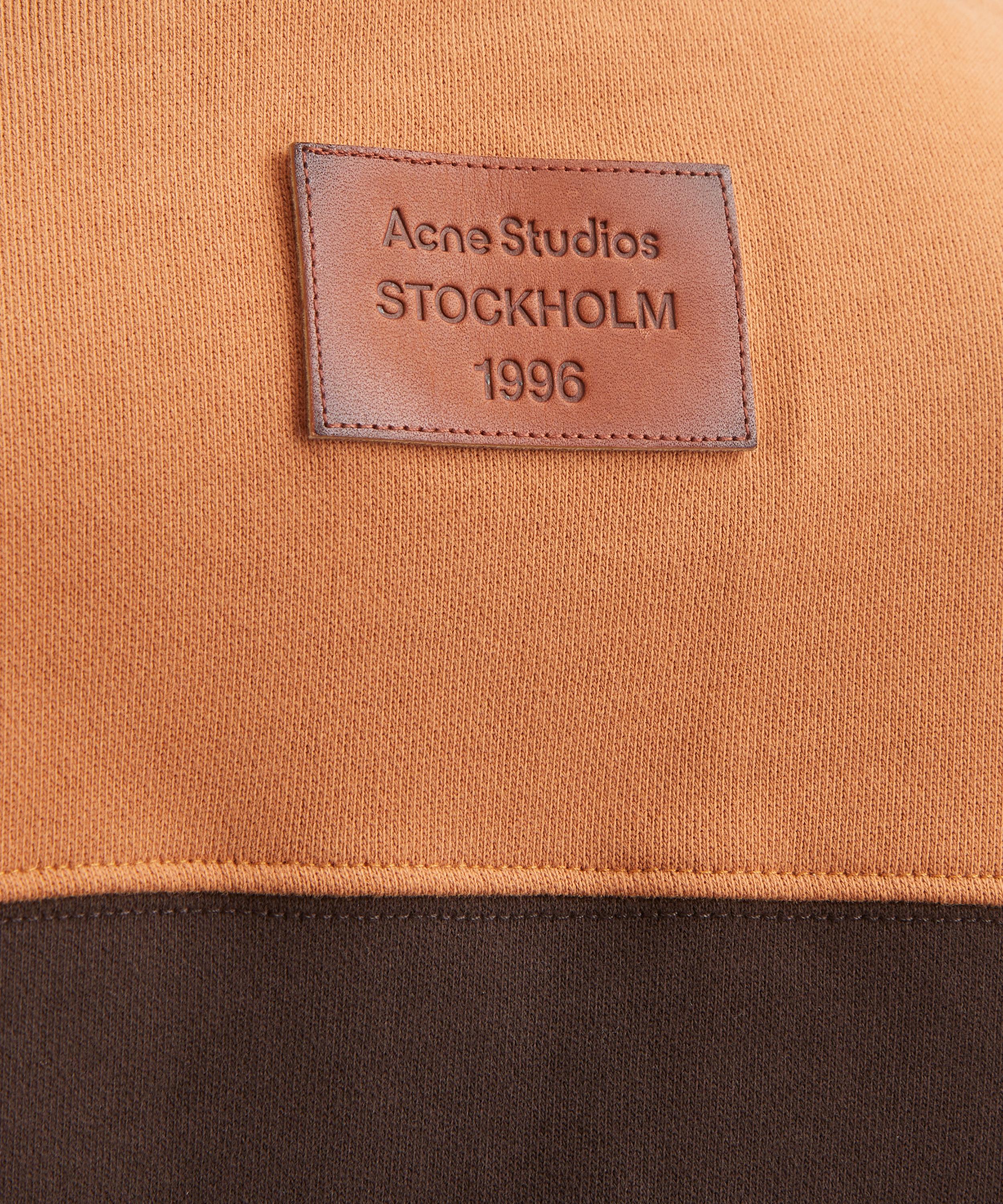 Acne Studios - Folio Leather-Trimmed Striped Cotton-Jersey Sweatshirt image number 4