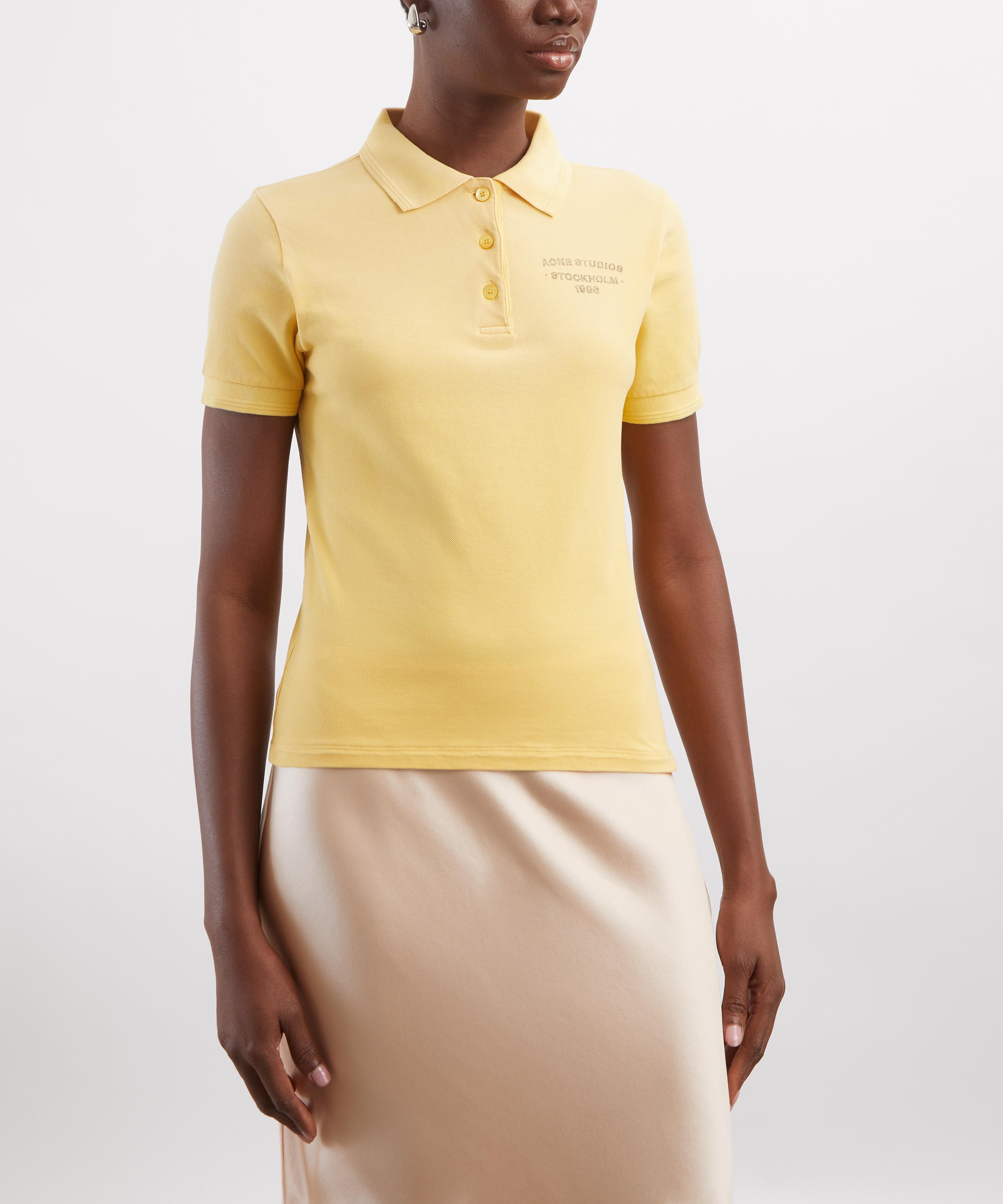 Acne Studios - Warm Yellow Sprayed Polo T-Shirt image number 2
