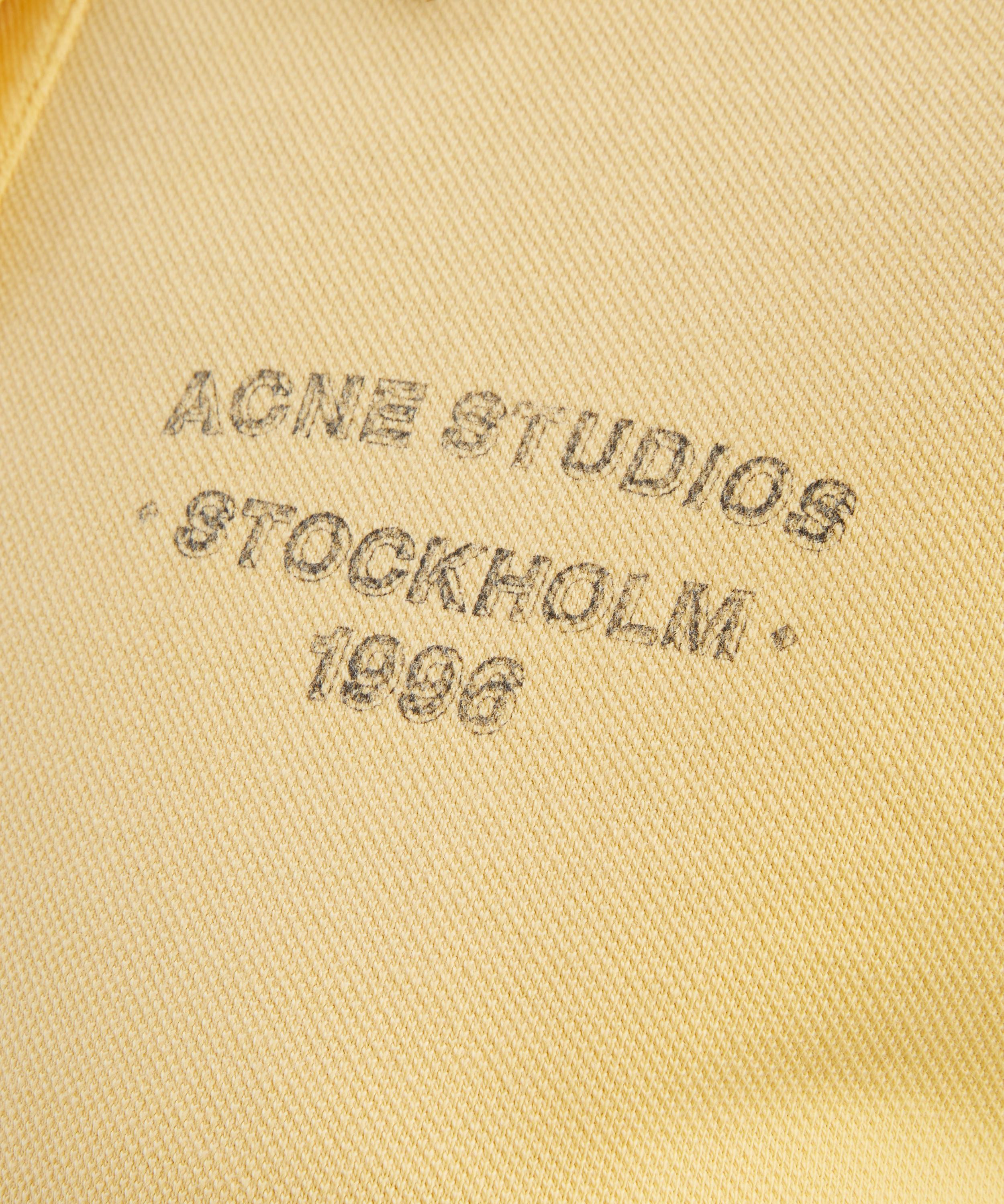 Acne Studios - Warm Yellow Sprayed Polo T-Shirt image number 4