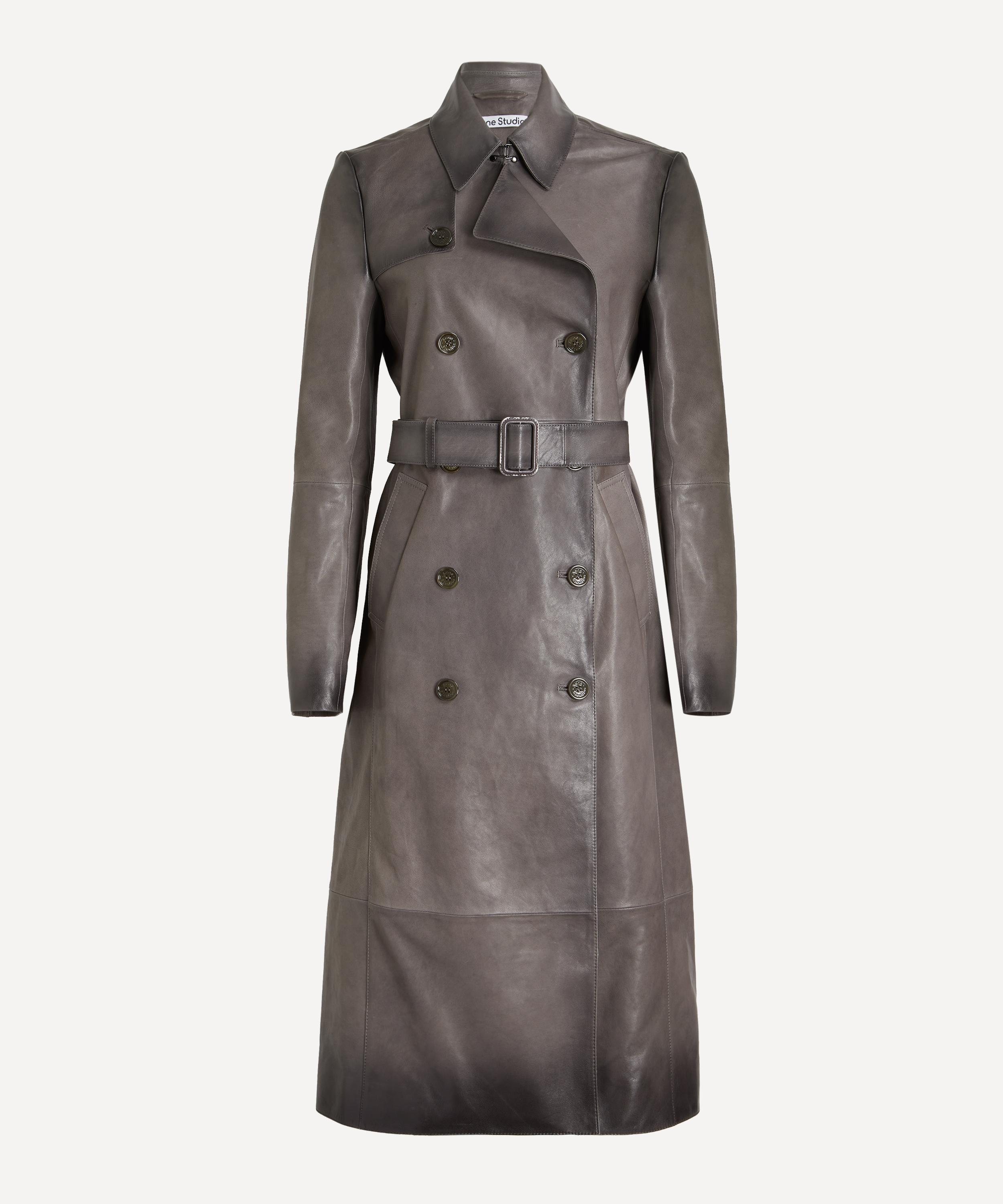 Acne Studios - Anthracite Grey Leather Trench Coat