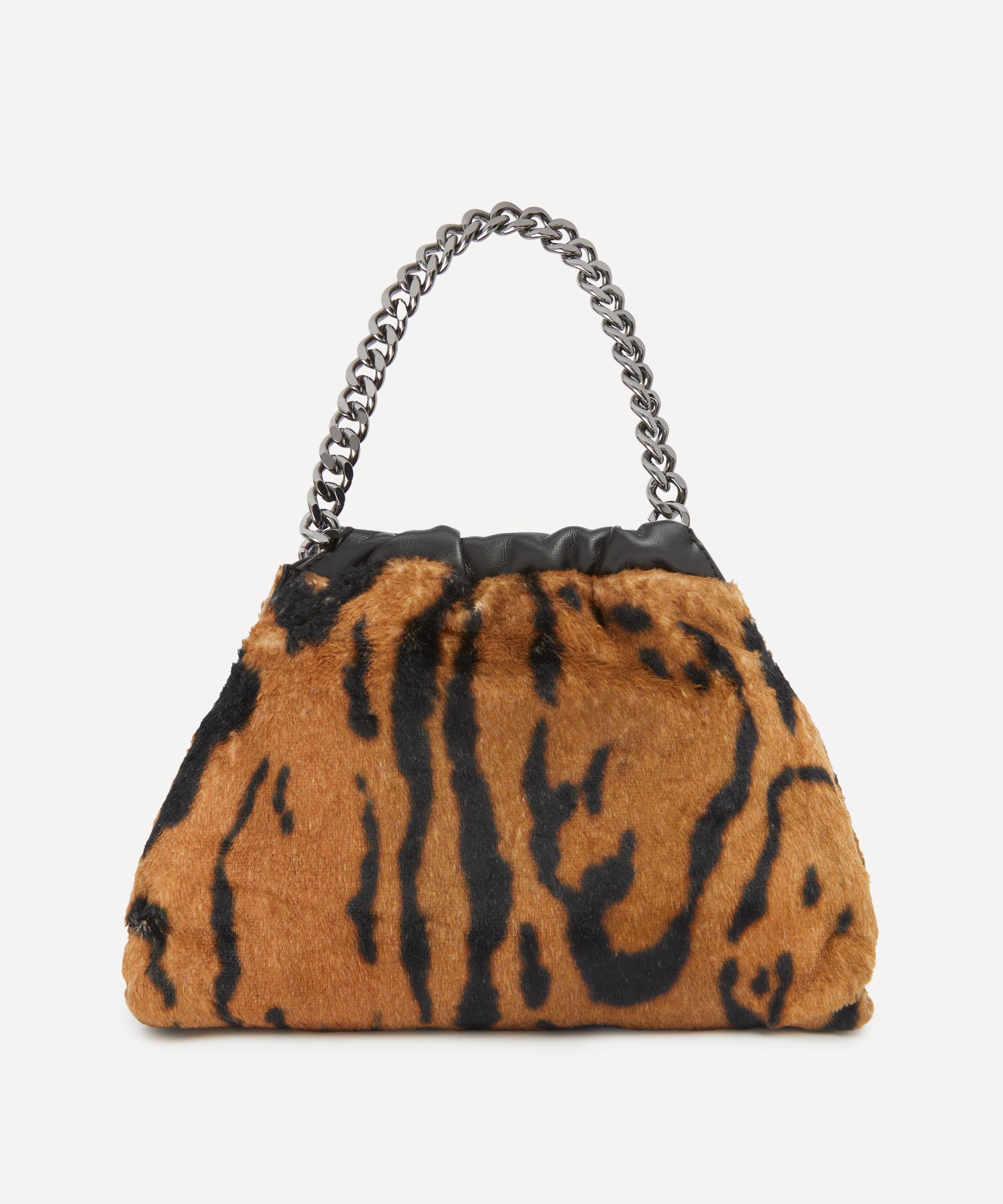 Stella McCartney - Falabella Mini Drawstring Ocelot Brushed Velvet Shoulder Bag image number 3