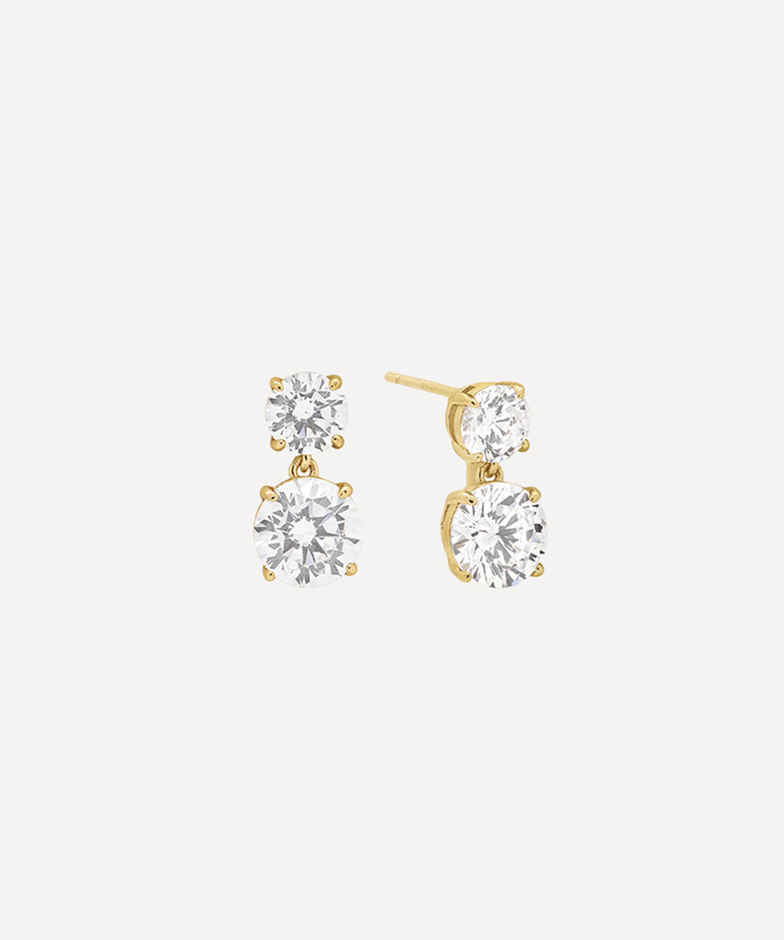 SHASHI - Sterling Silver Solitaire Drop Earrings
