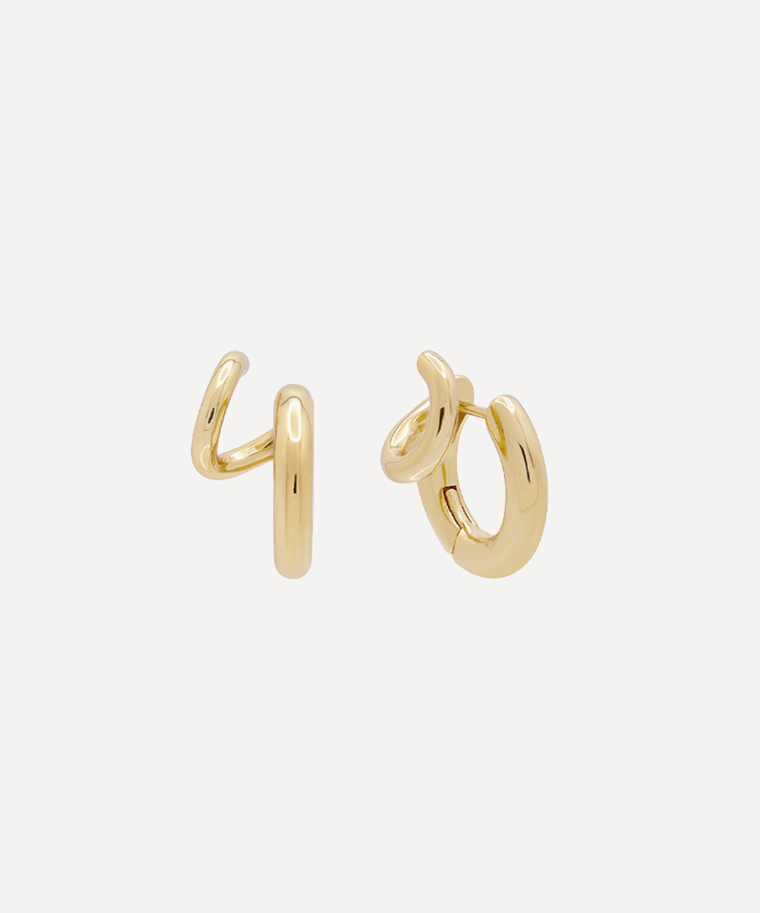 SHASHI - 14ct Gold-Plated Vermeil Silver Super Katerina Double Hoop Earrings