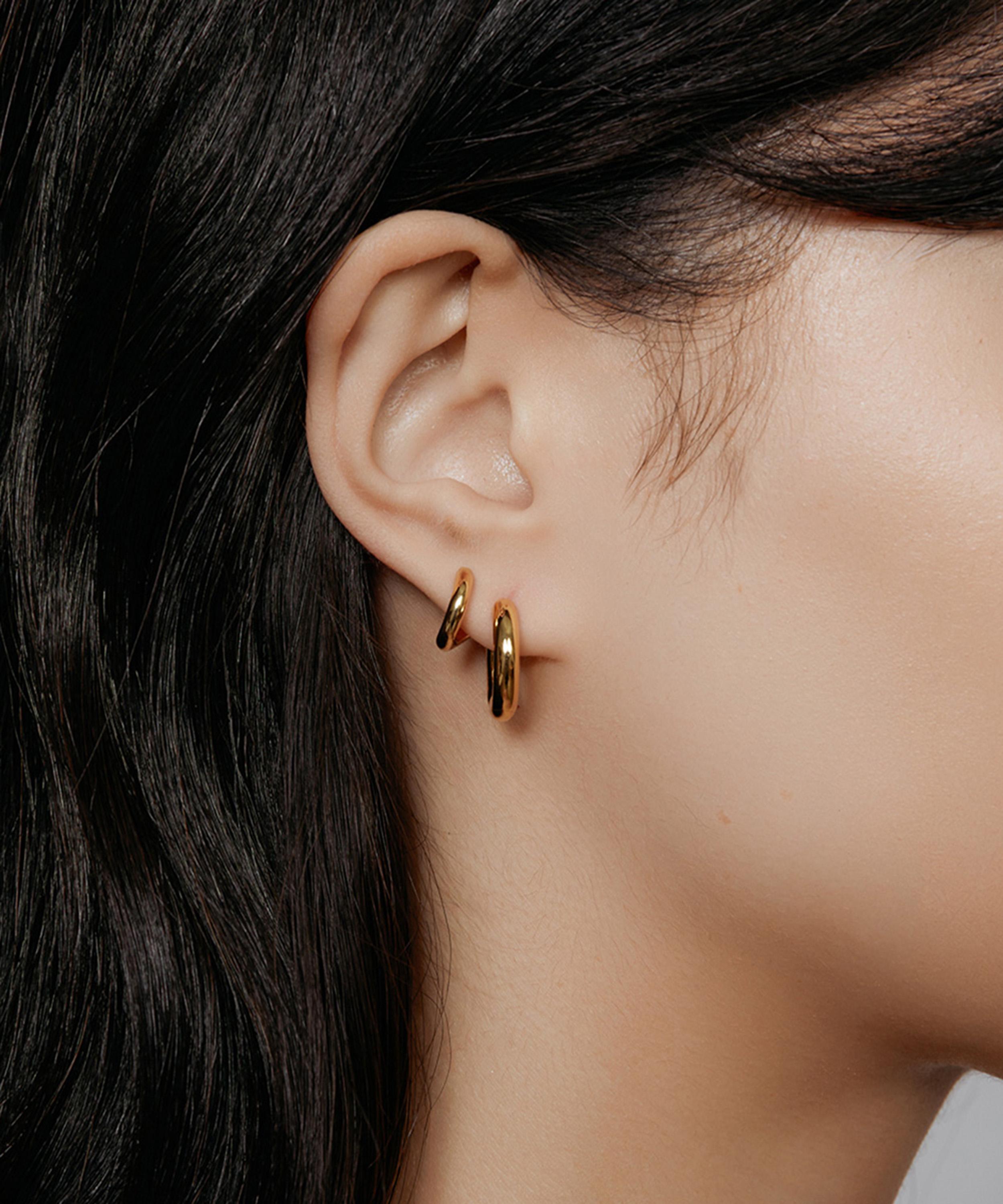 SHASHI - 14ct Gold-Plated Vermeil Silver Super Katerina Double Hoop Earrings image number 1