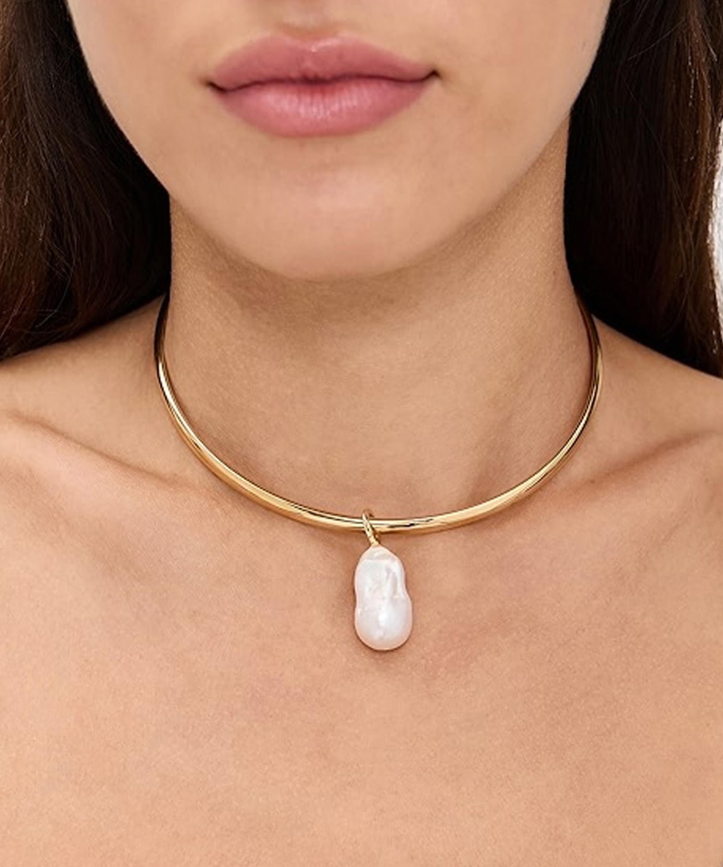 SHASHI - 14ct Gold-Plated Jones Cuff Necklace image number 1