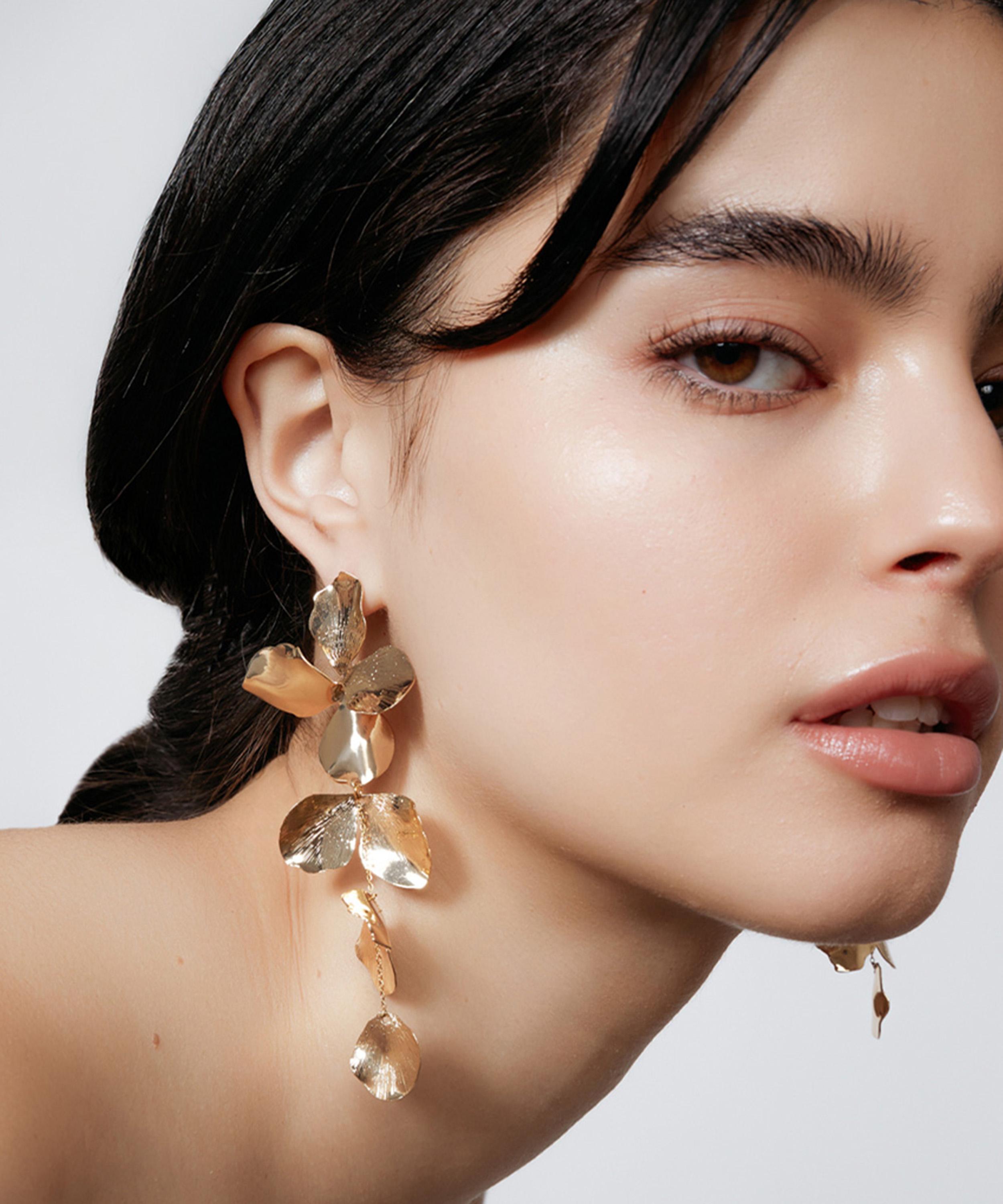 SHASHI - 14ct Gold-Plated Hyacinthe Drop Earrings image number 1