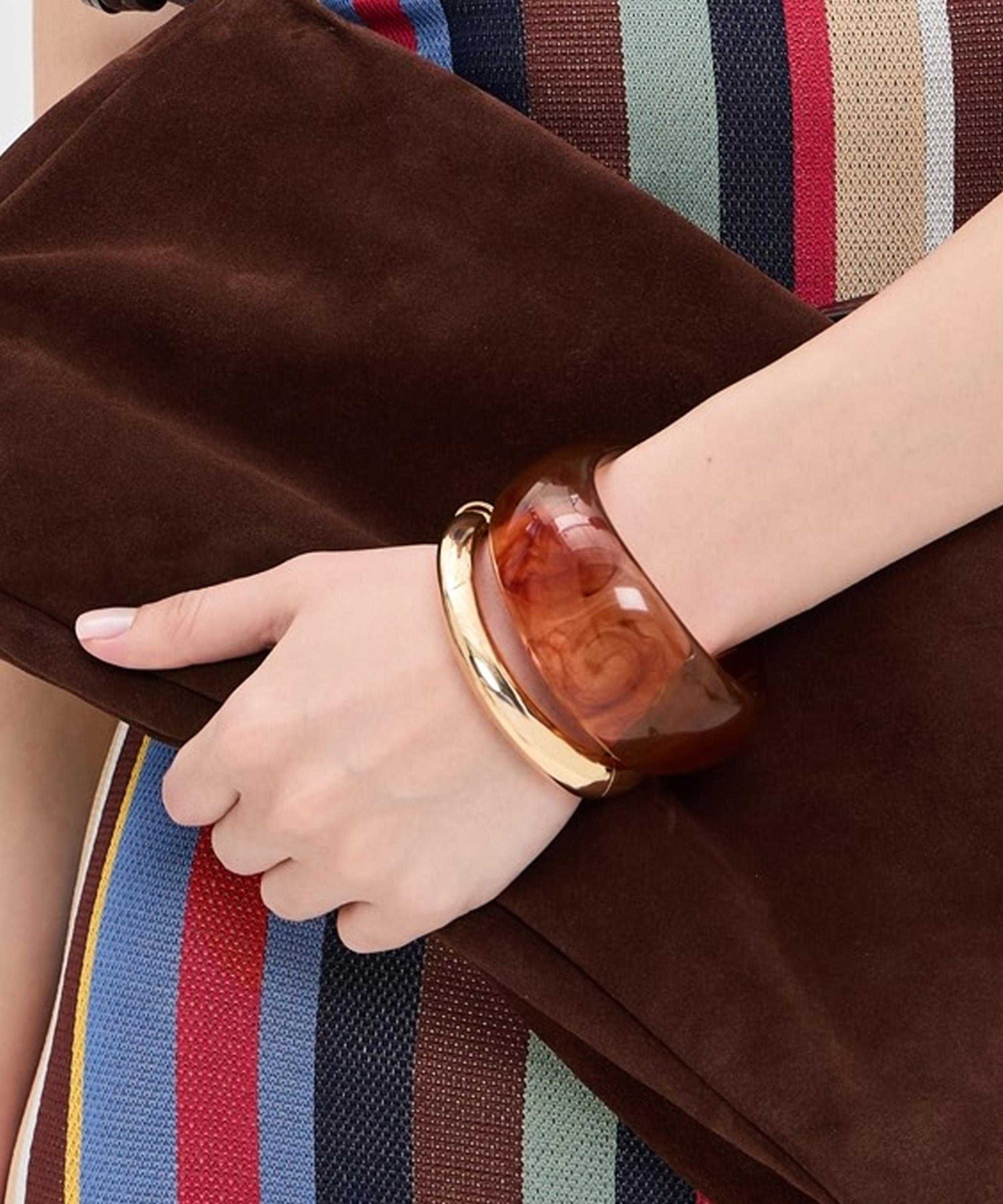 SHASHI - 14ct Gold-Plated Tortoise Bangle Bracelet Set image number 1