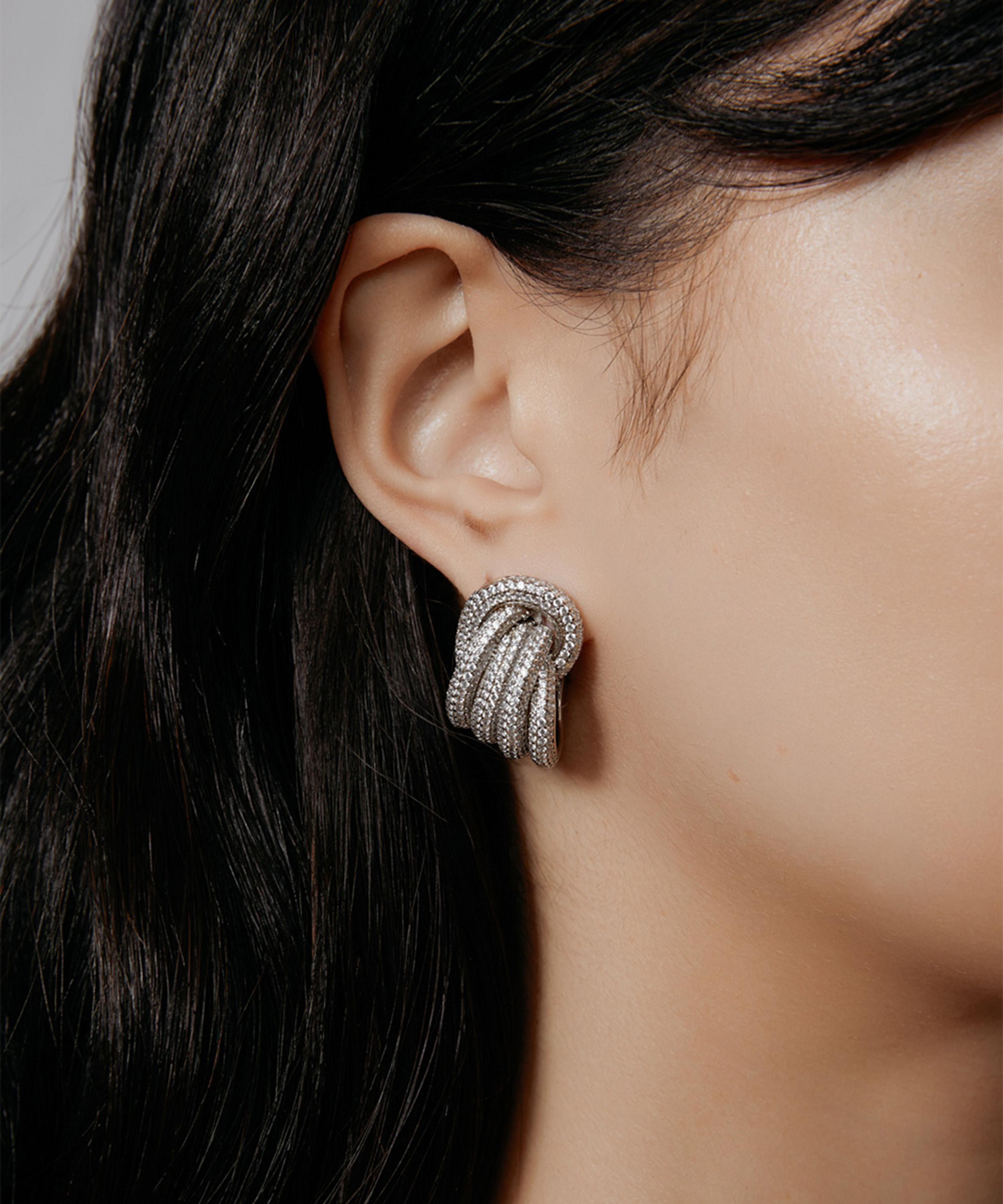 SHASHI - Silver Geneve Stud Earrings image number 1