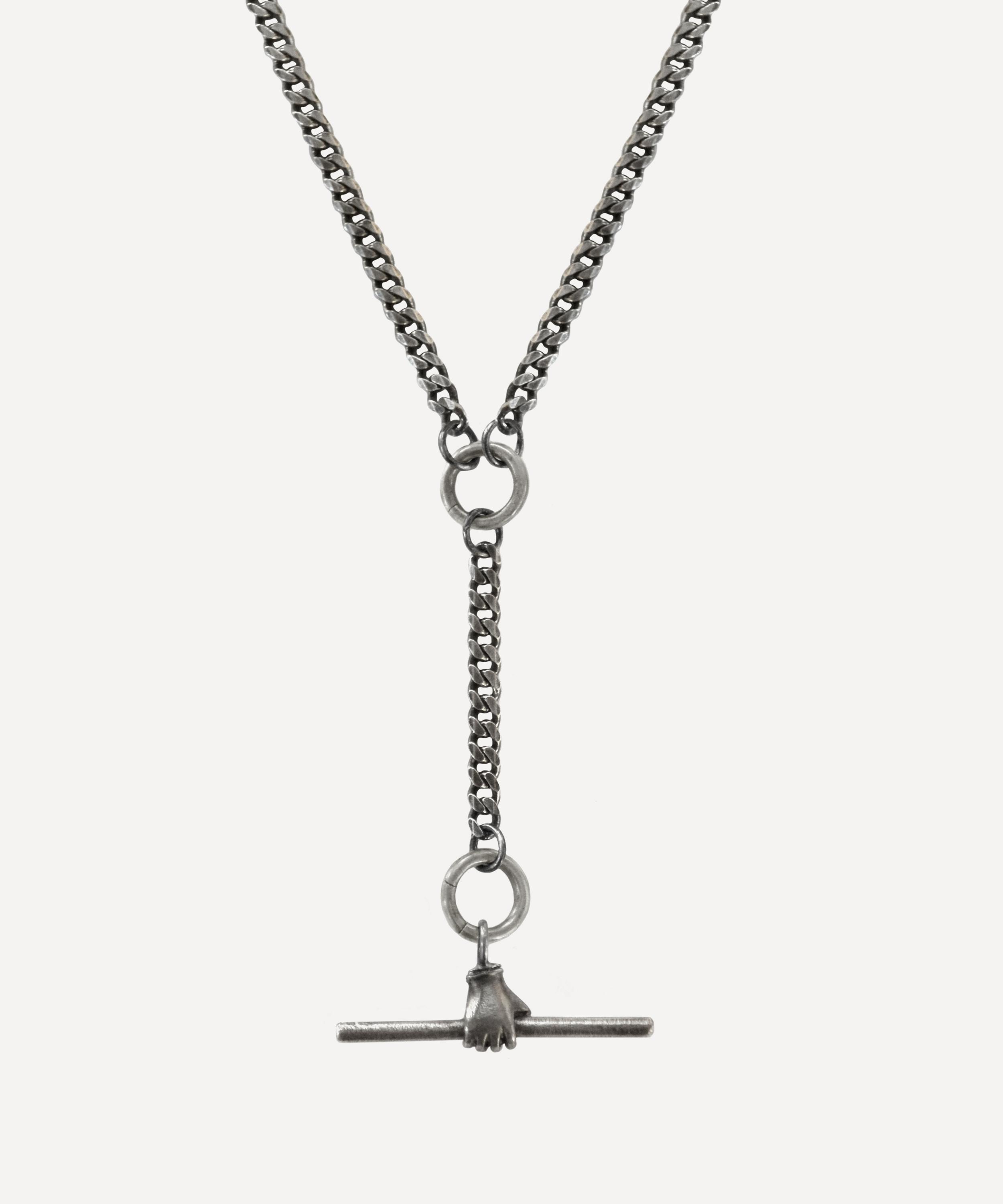 Acanthus - Antiqued Sterling Silver Toggle Charm Holder Necklace