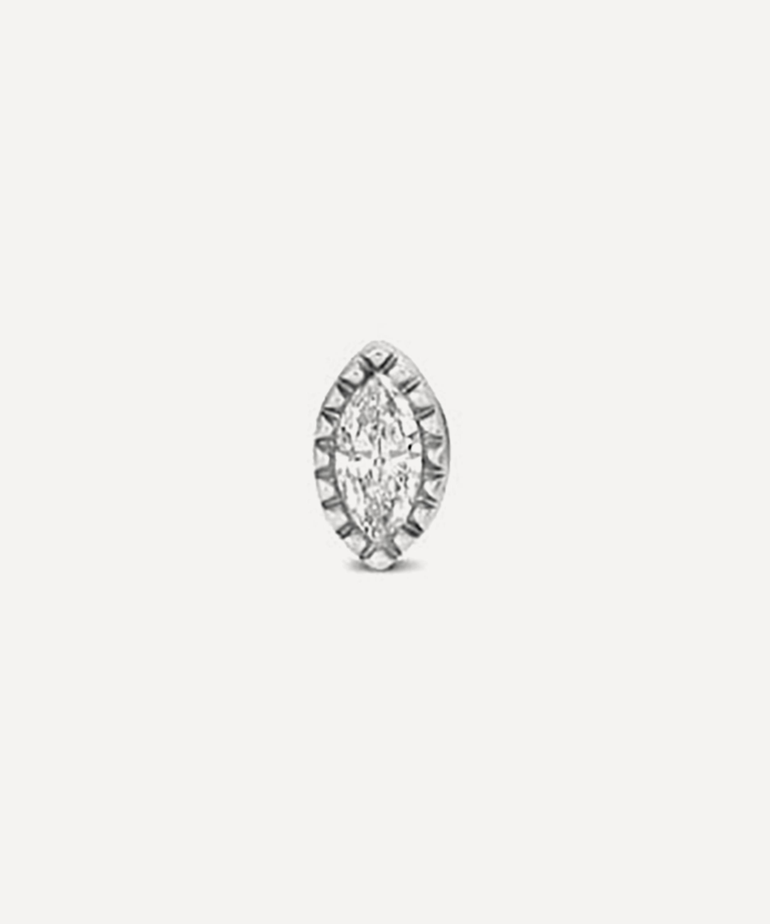 Dinny Hall - 9ct White Gold Mini Marquise Lab Grown Diamond Single Stud Earring image number 0