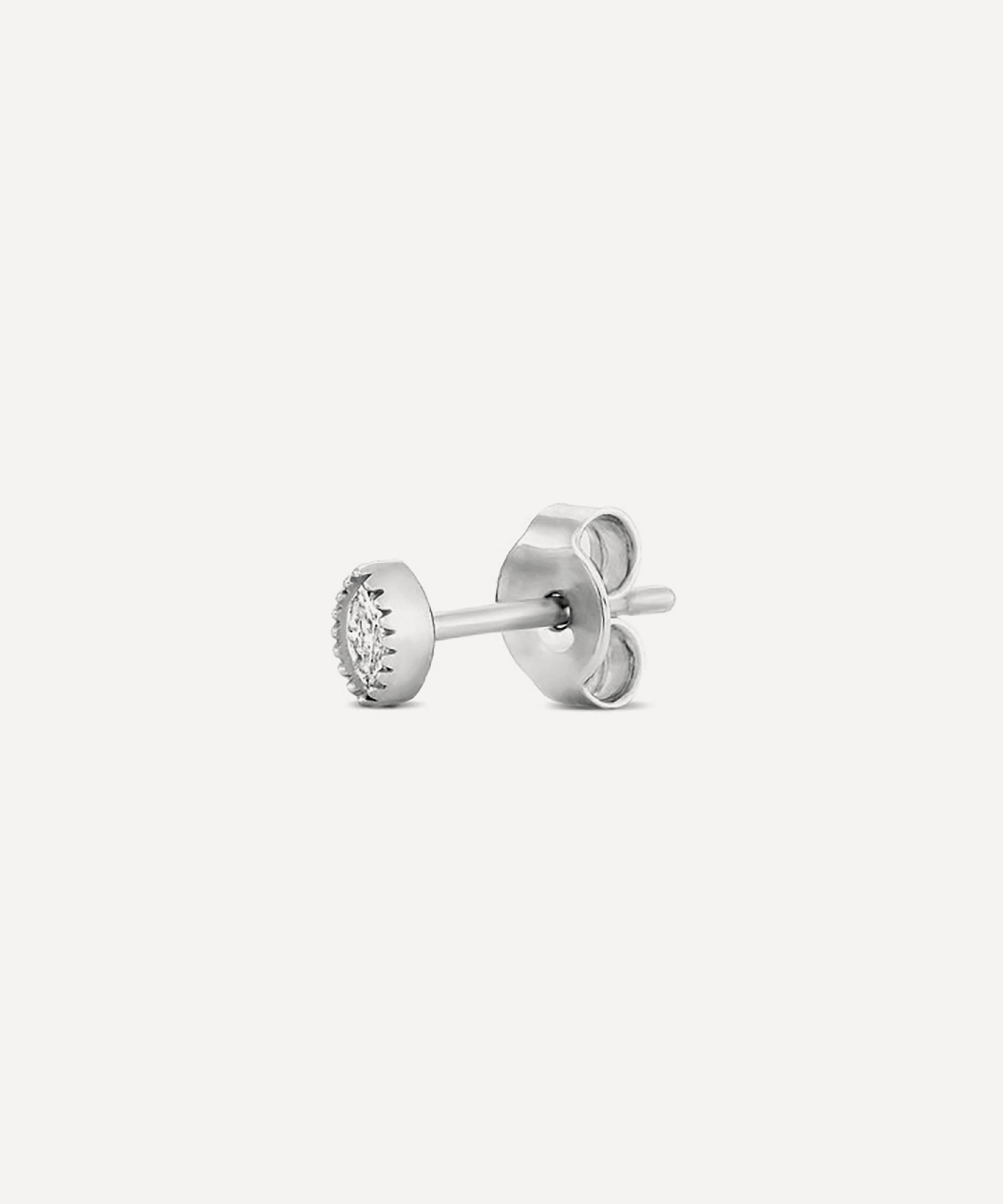 Dinny Hall - 9ct White Gold Mini Marquise Lab Grown Diamond Single Stud Earring image number 2