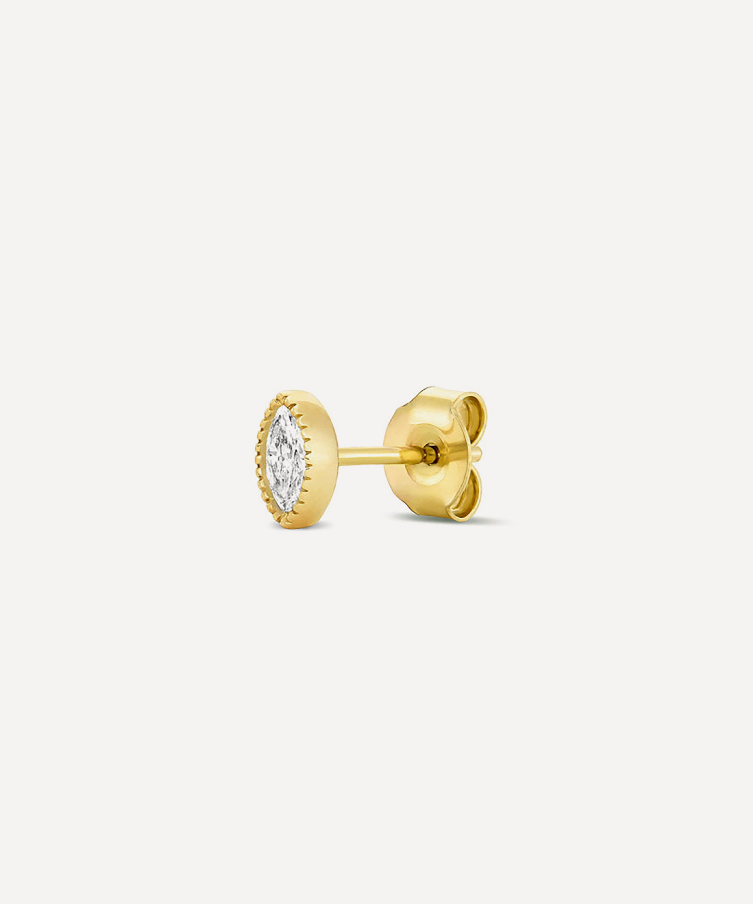 Dinny Hall - 9ct Gold Marquise Lab Grown Diamond Single Stud Earring image number 2