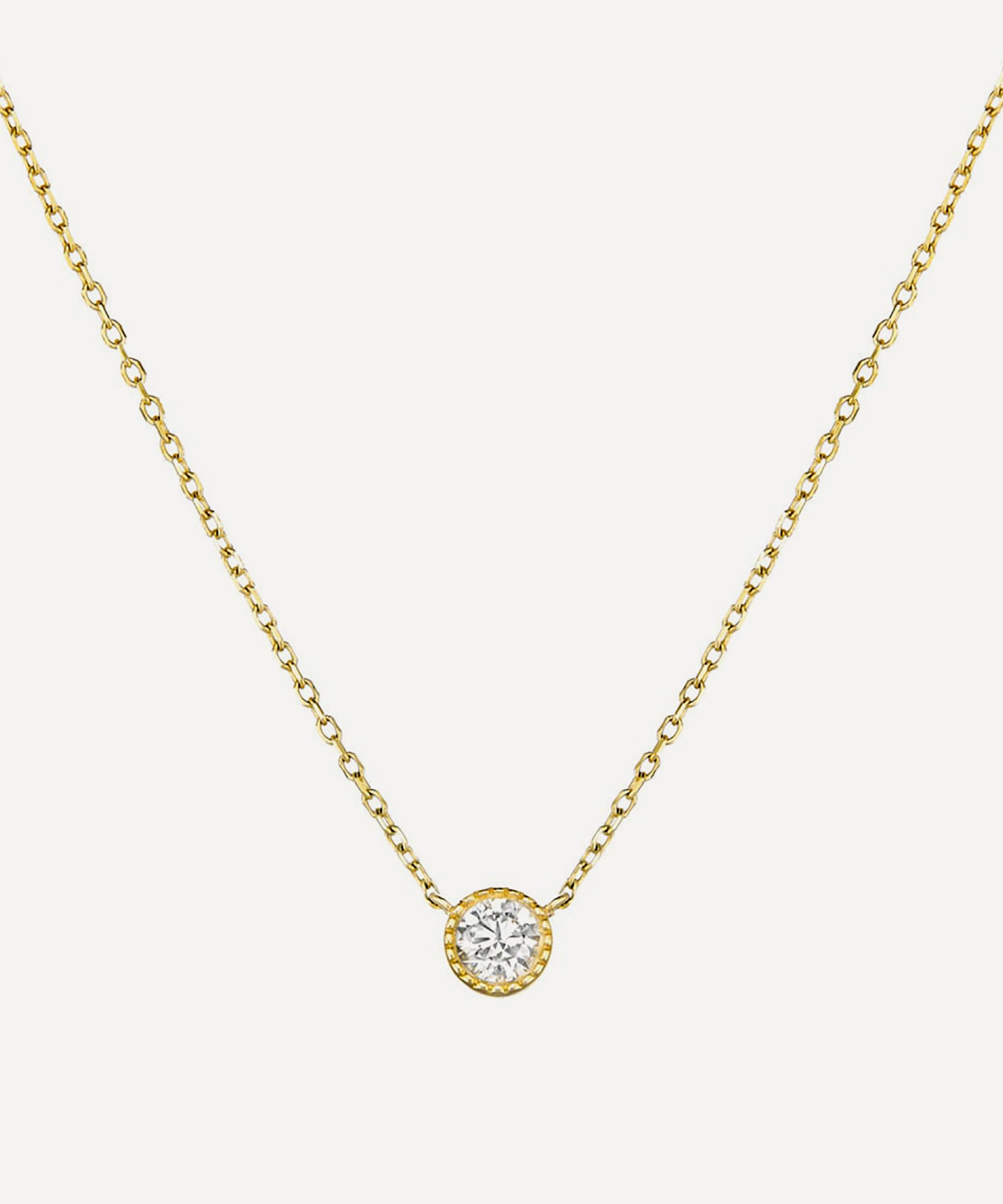Dinny Hall - 9ct Gold Lab Grown Solitaire Diamond Necklace