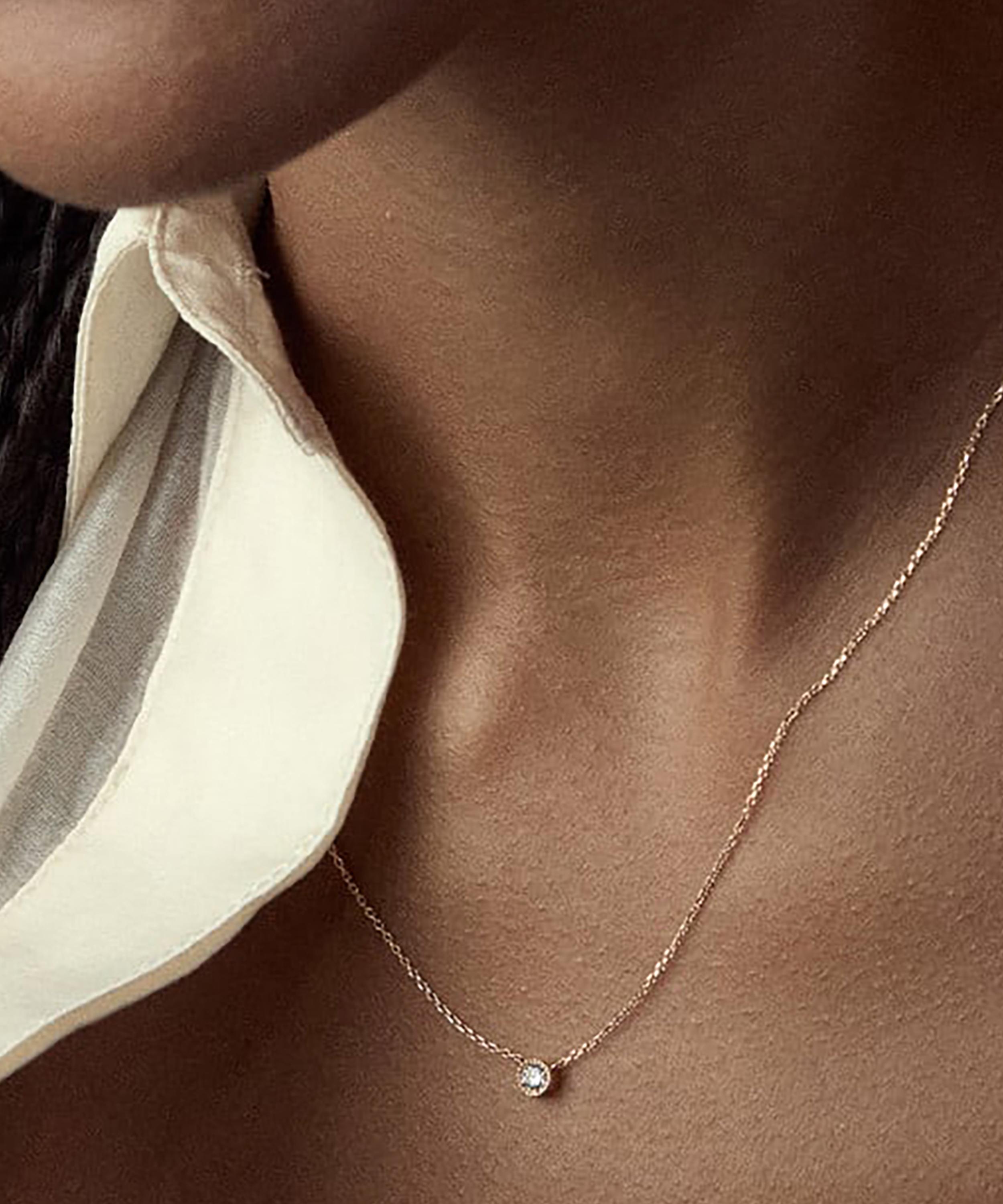 Dinny Hall - 9ct Gold Lab Grown Solitaire Diamond Necklace image number 1