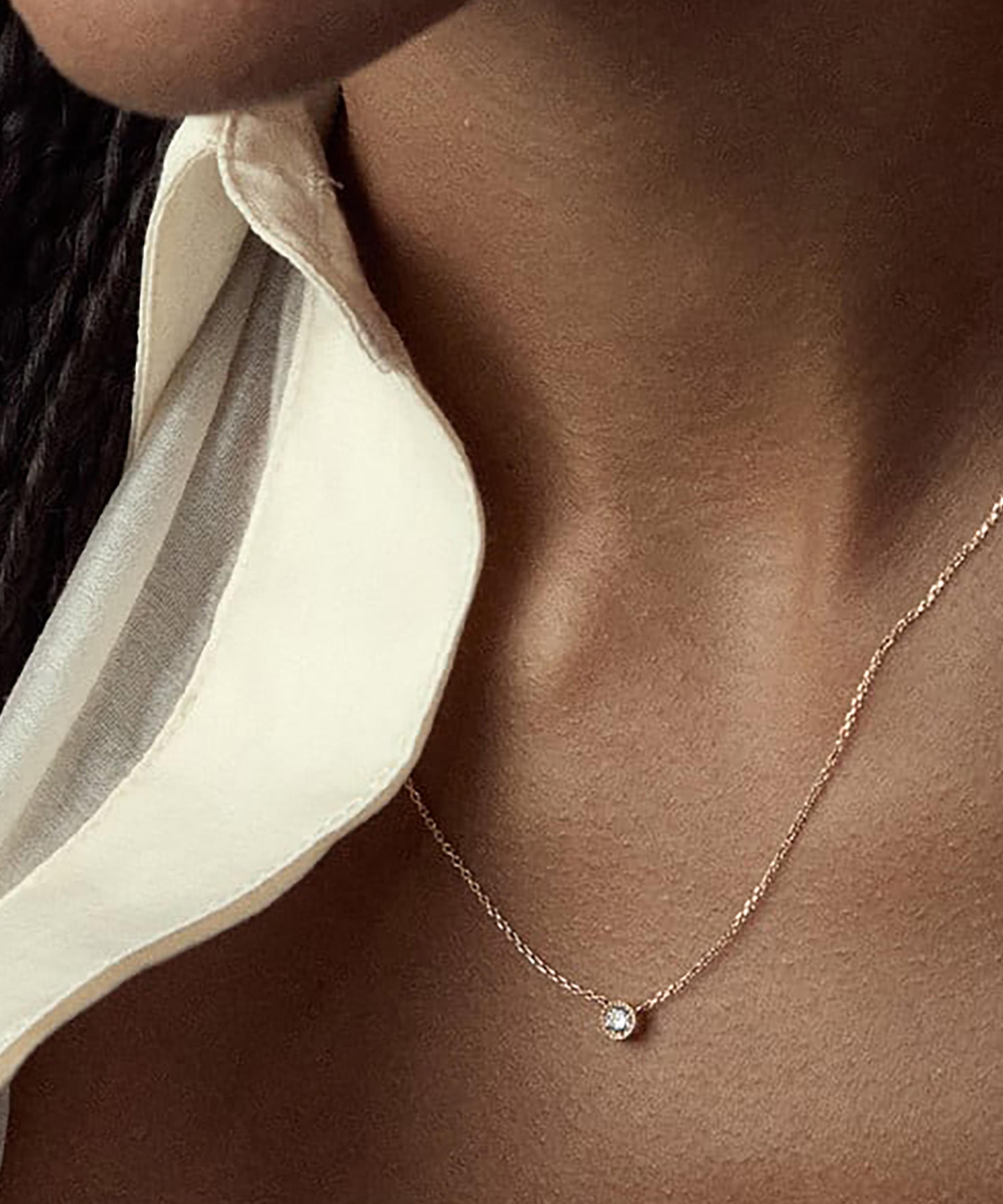 Dinny Hall - 9ct White Gold Lab Grown Solitaire Diamond Necklace image number 1