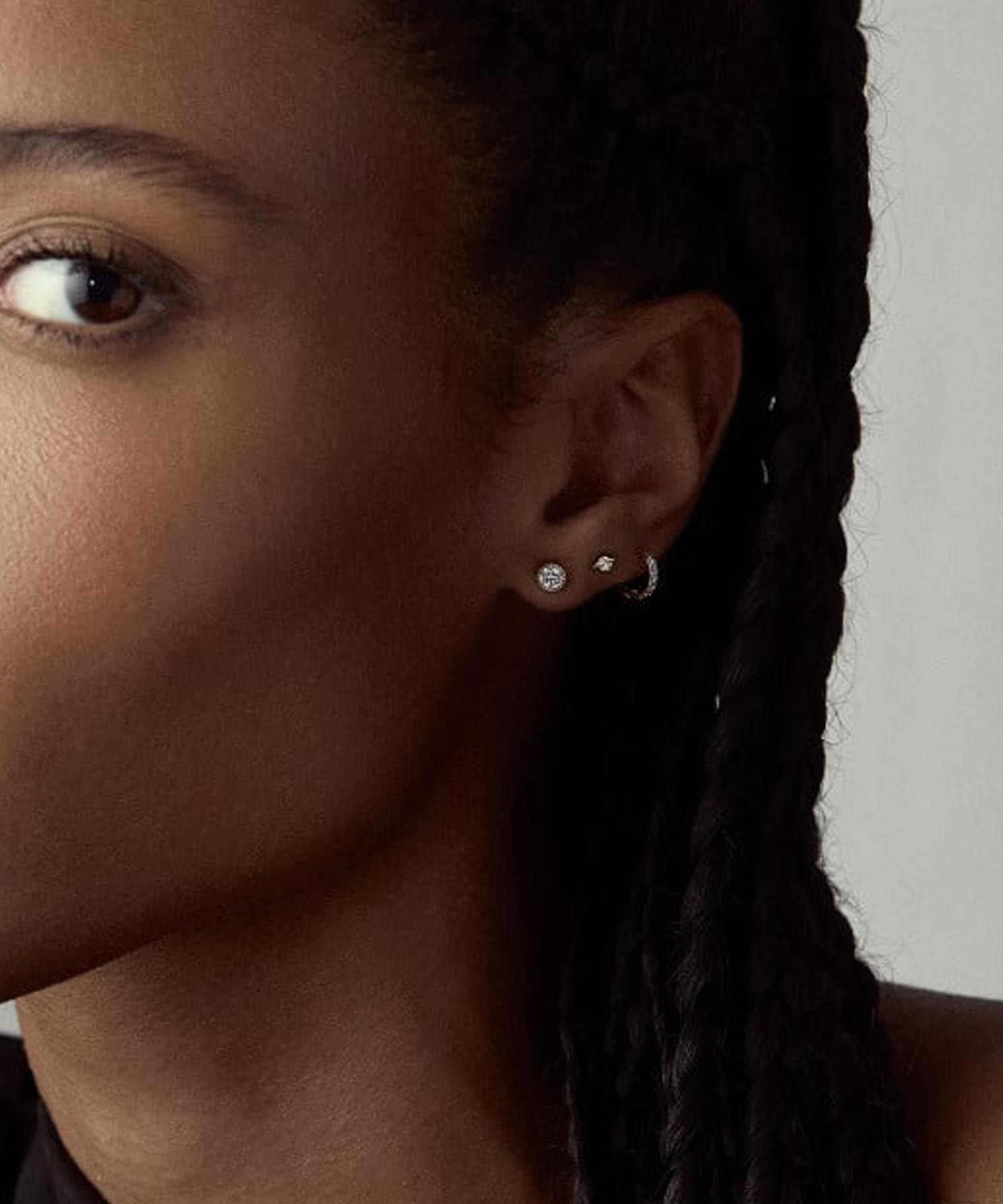 Dinny Hall - 9ct Gold Solitaire Lab Grown Diamond Stud Earrings image number 1