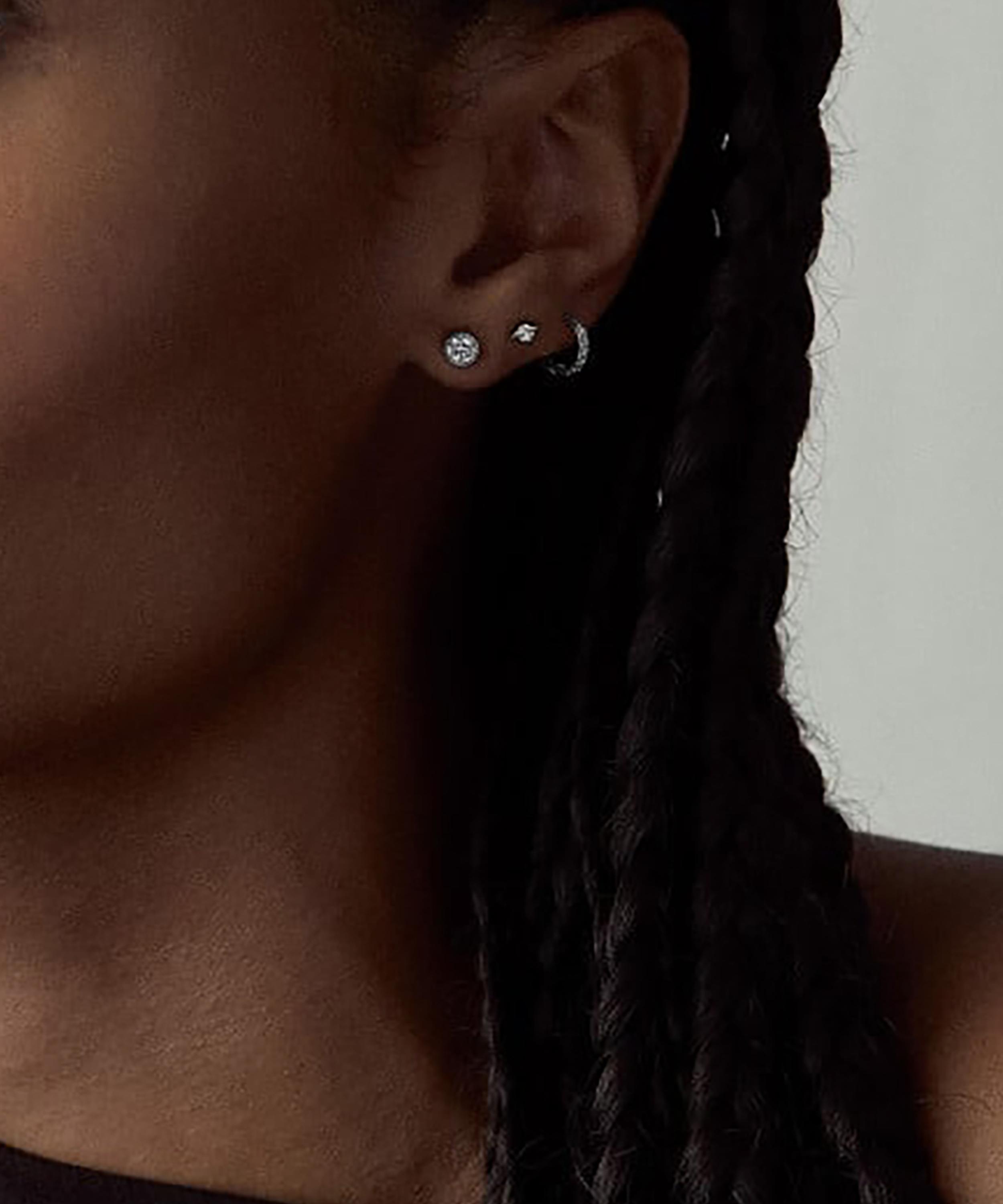 Dinny Hall - 9ct White Gold Solitaire Lab Grown Diamond Stud Earrings image number 1