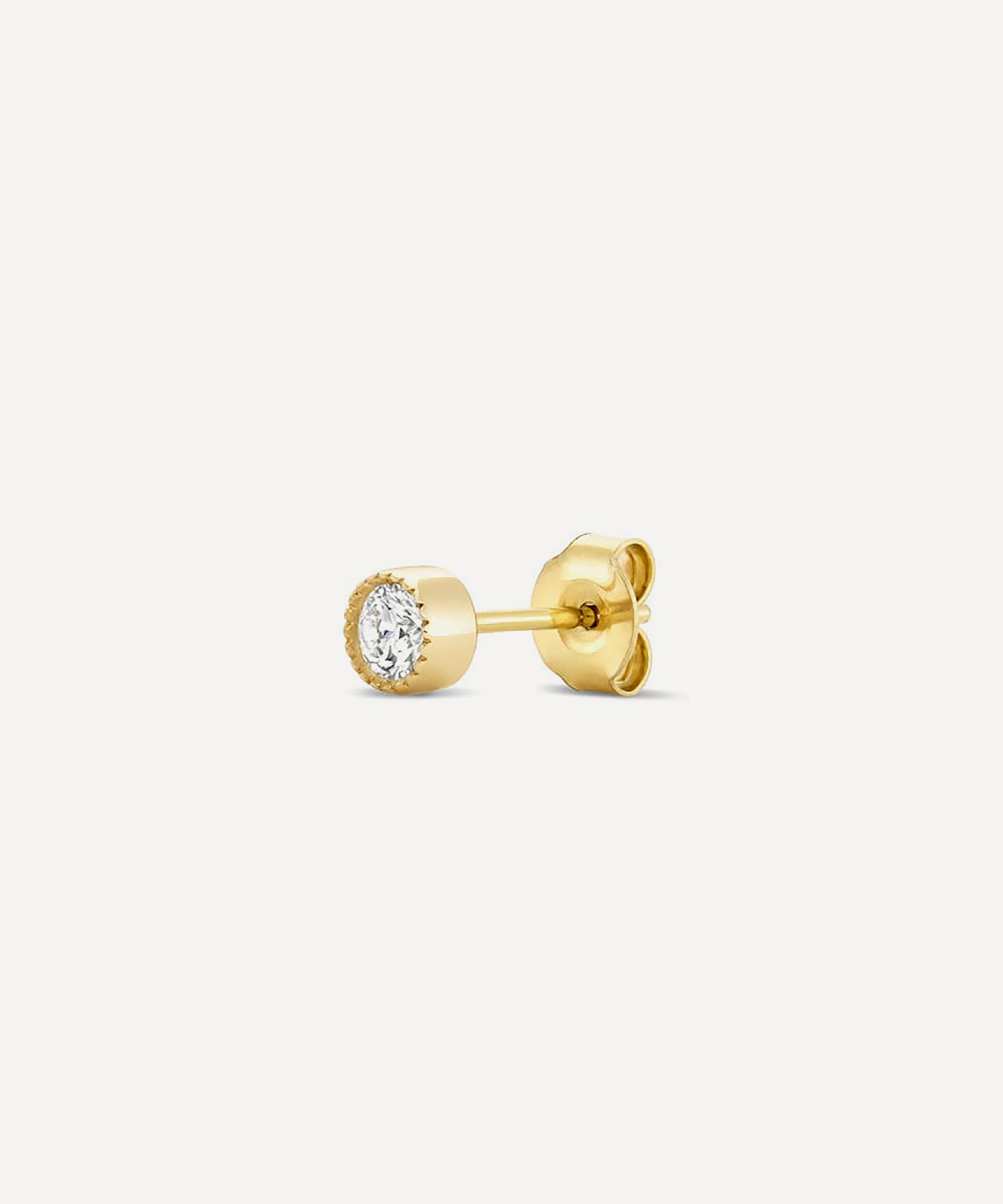 Dinny Hall - 9ct Gold Solitaire Lab Grown Diamond Single Stud Earring