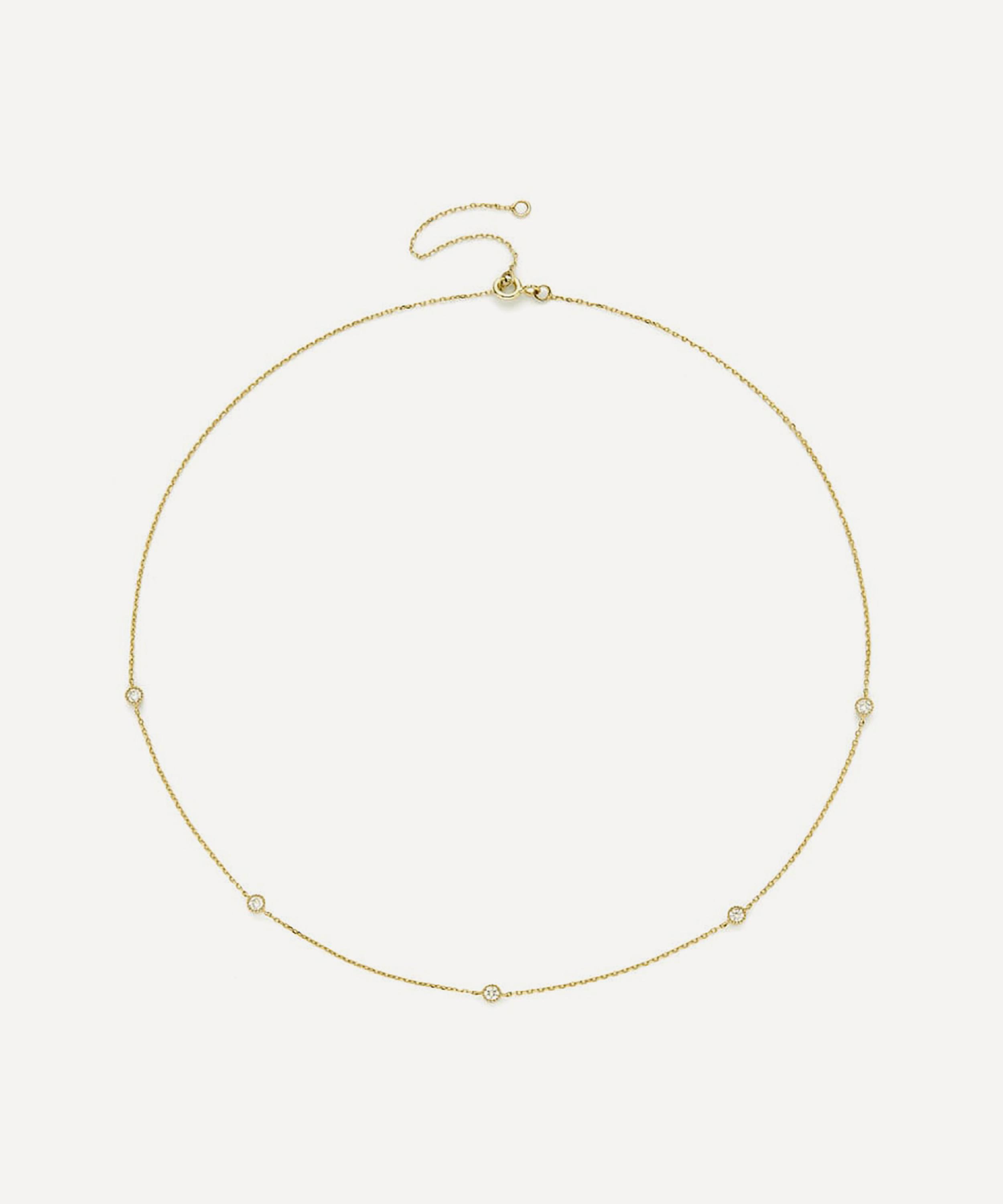Dinny Hall - 9ct Gold Scattered Lab Created Diamond Necklace
