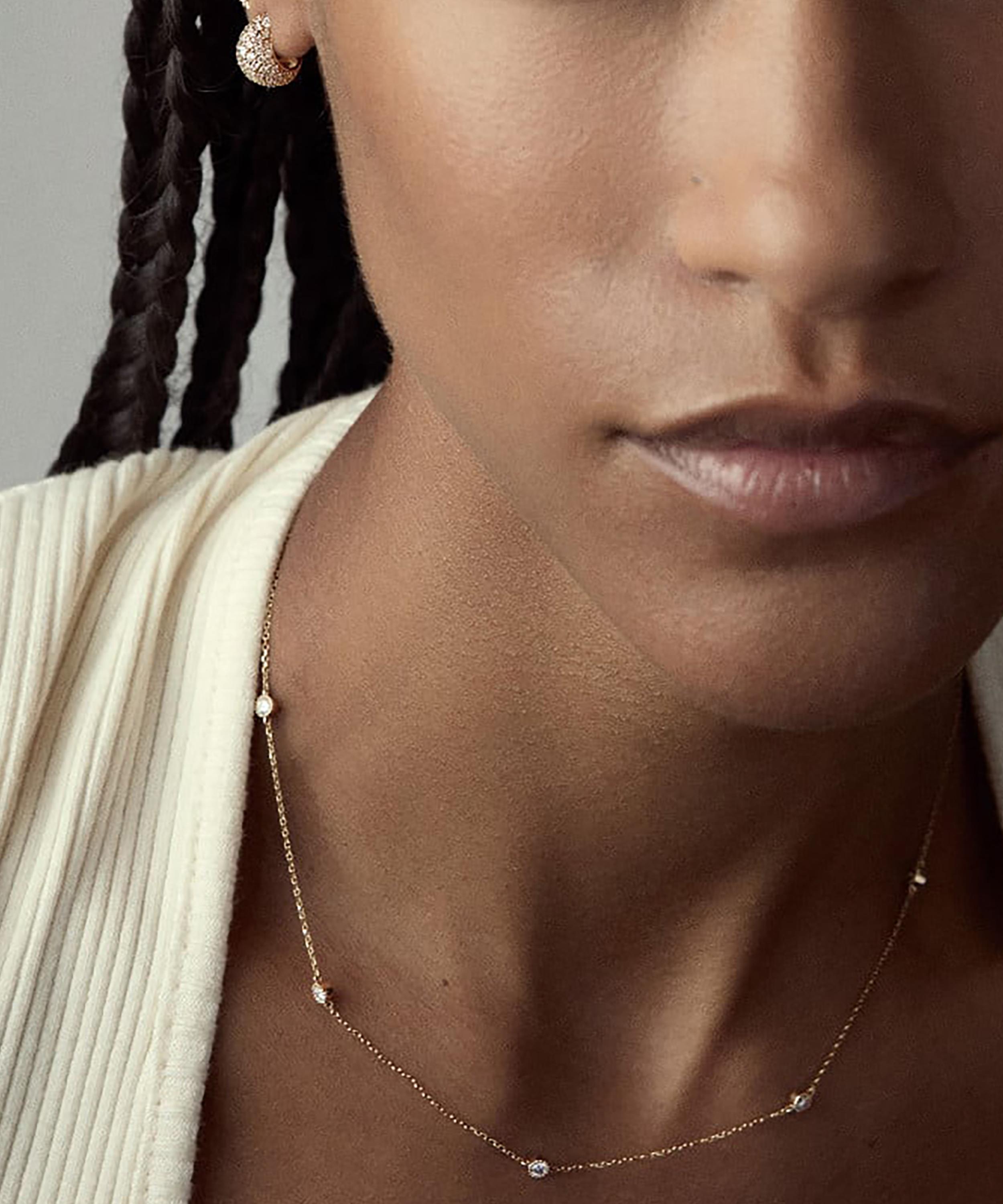 Dinny Hall - 9ct Gold Scattered Lab Created Diamond Necklace image number 1