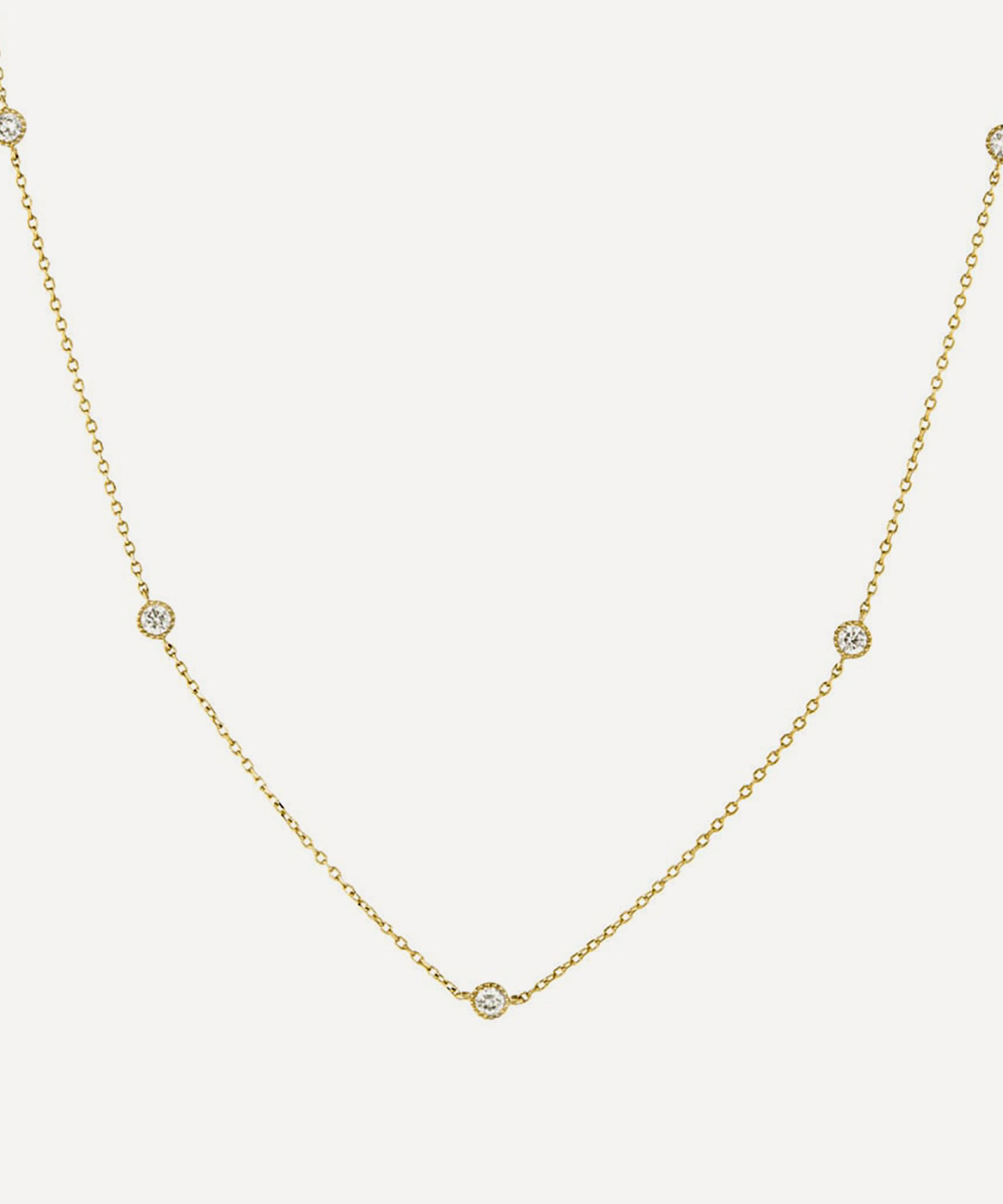 Dinny Hall - 9ct Gold Scattered Lab Created Diamond Necklace image number 2