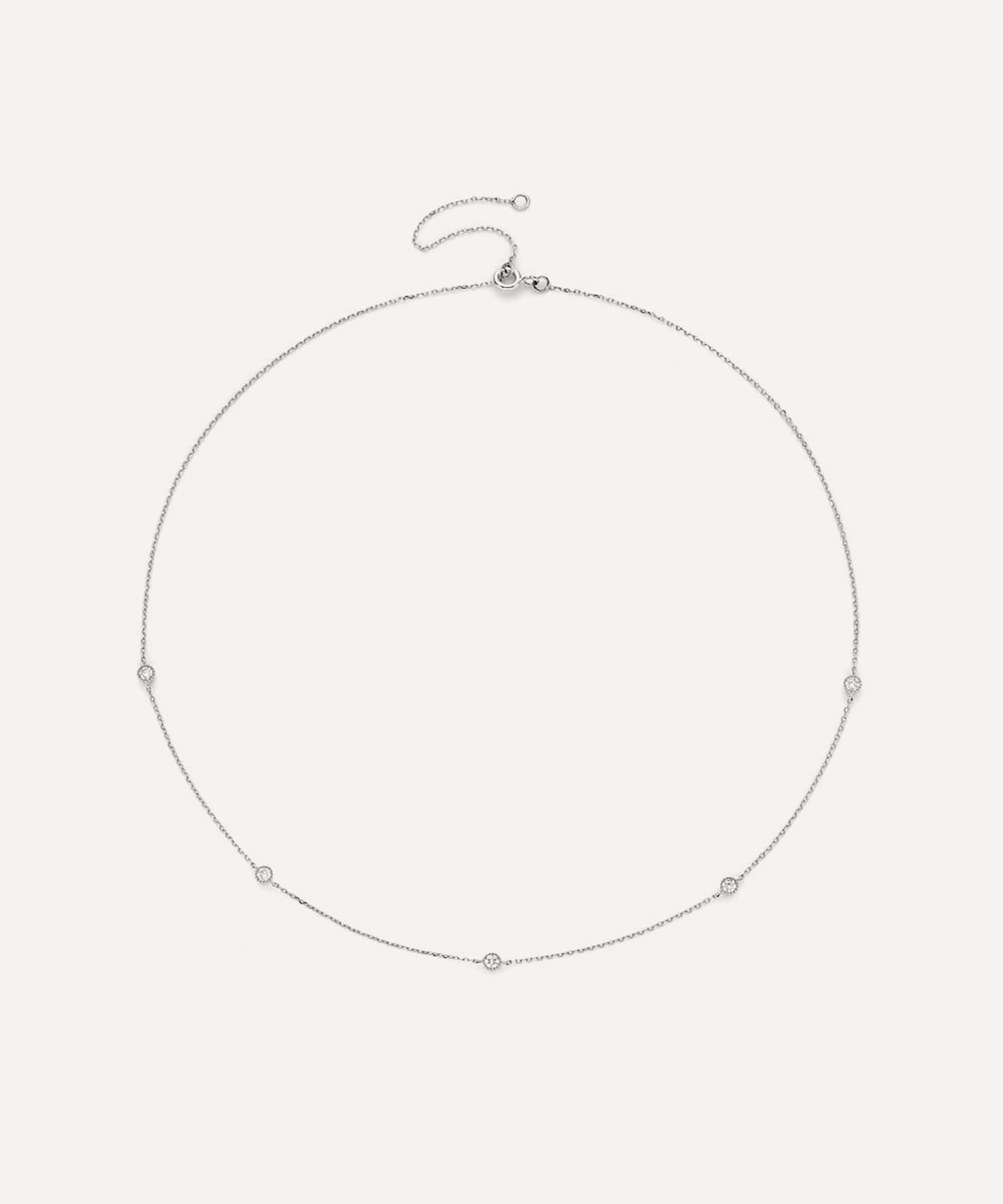 Dinny Hall - 9ct White Gold Scattered Lab Created Diamond Necklace