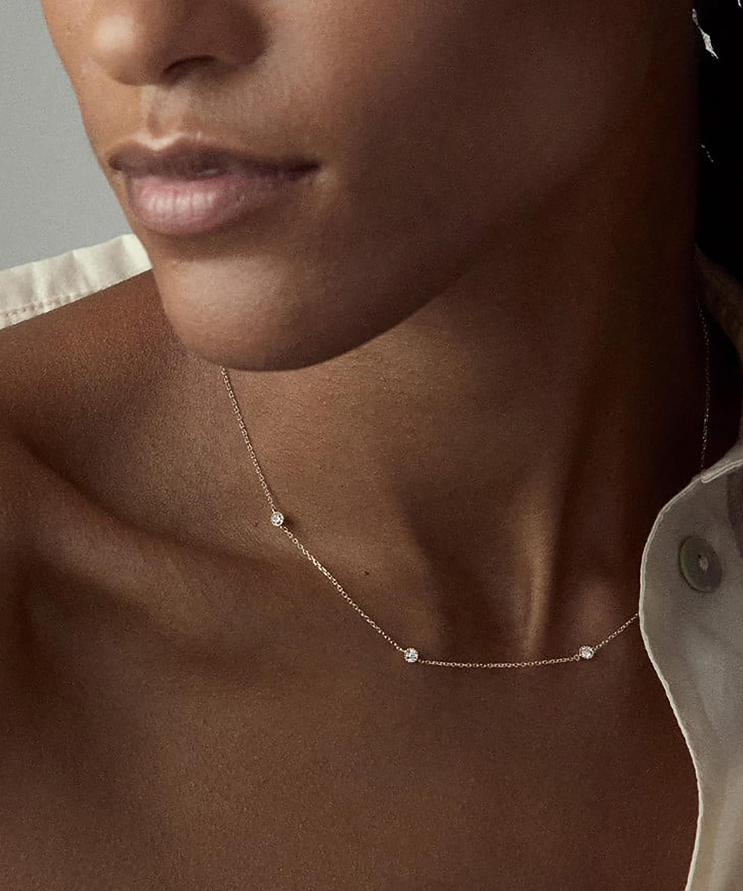 Dinny Hall - 9ct White Gold Scattered Lab Created Diamond Necklace image number 1