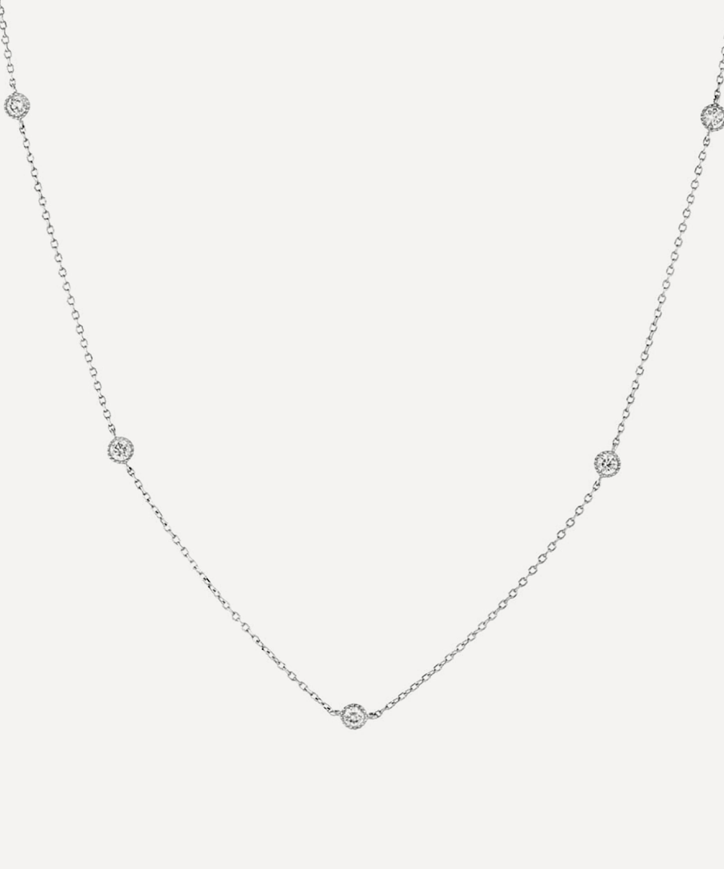 Dinny Hall - 9ct White Gold Scattered Lab Created Diamond Necklace image number 2