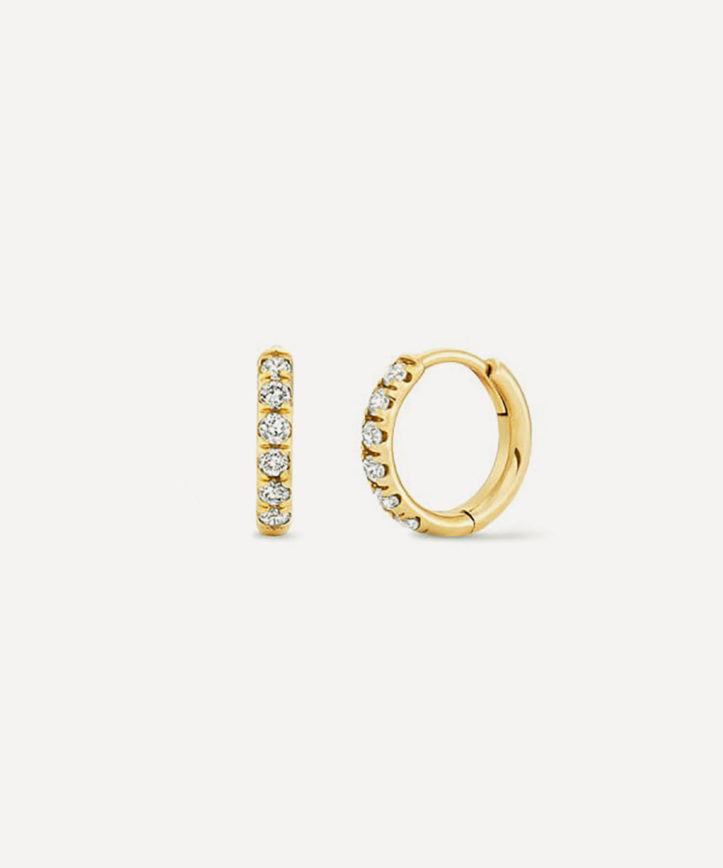 Dinny Hall - 9ct Gold Mini Lab Grown Diamond Huggie Hoop Earrings