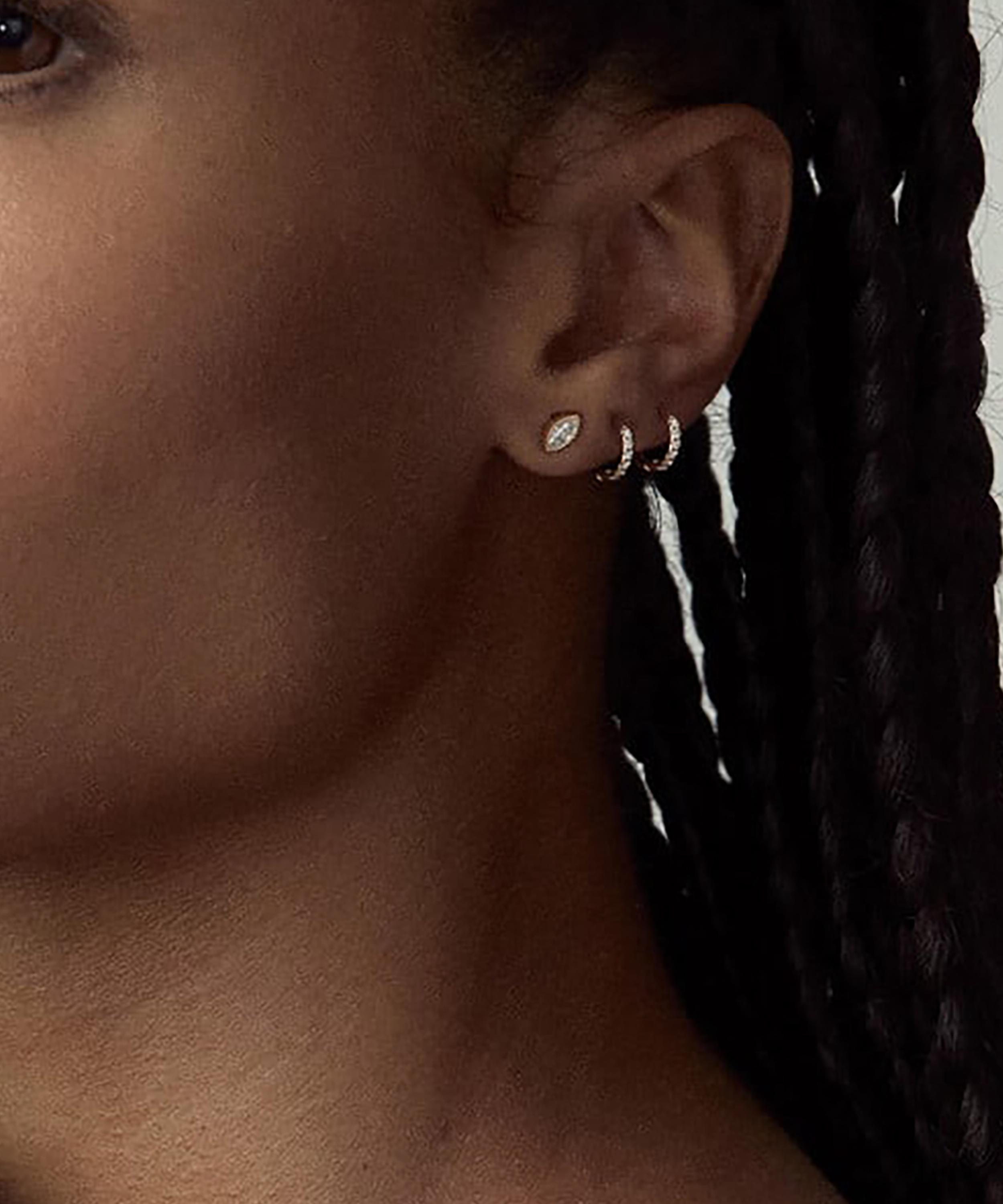 Dinny Hall - 9ct Gold Mini Lab Grown Diamond Huggie Hoop Earrings image number 1