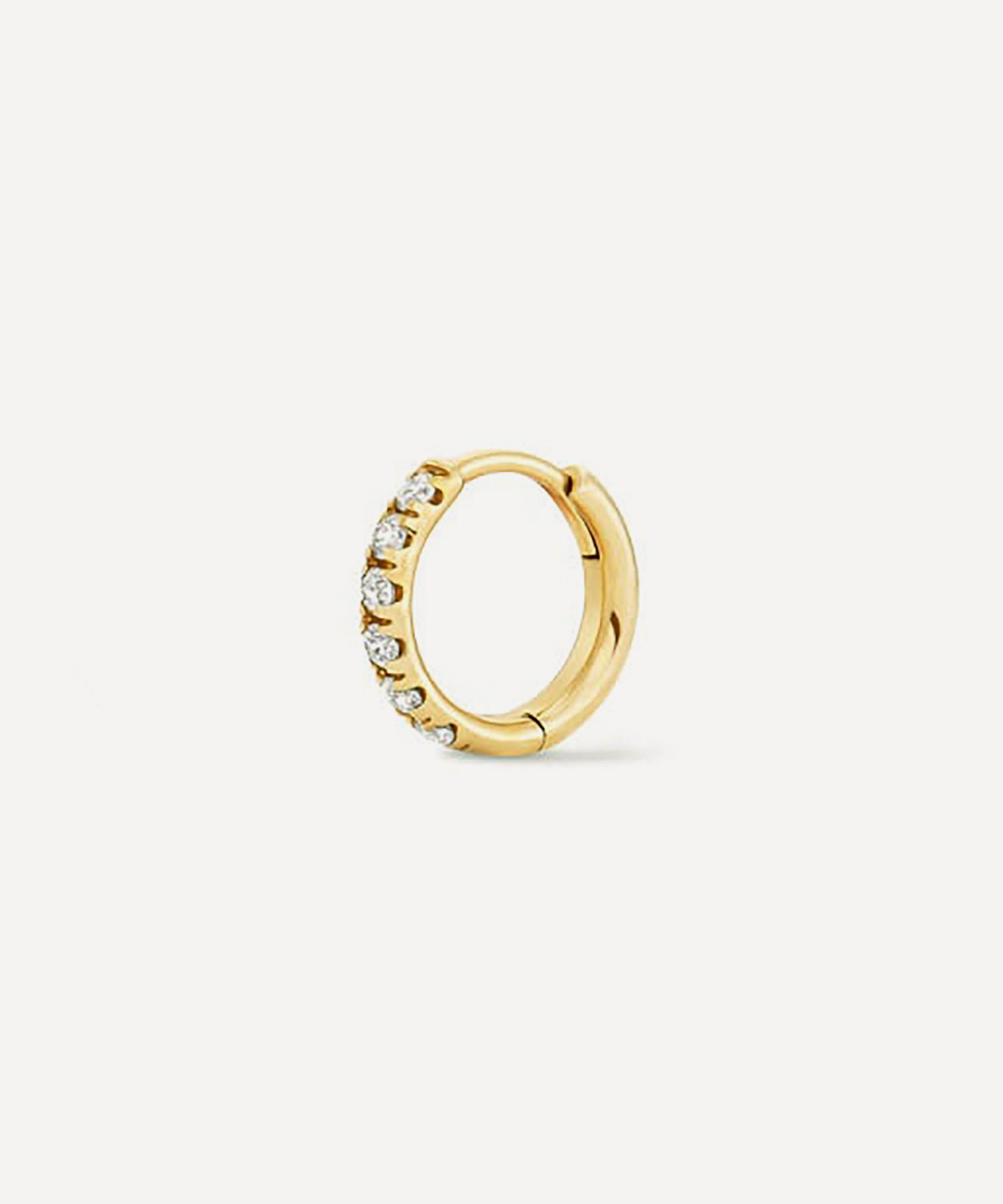 Dinny Hall - 9ct Gold Mini Lab Grown Diamond Single Huggie Hoop Earring