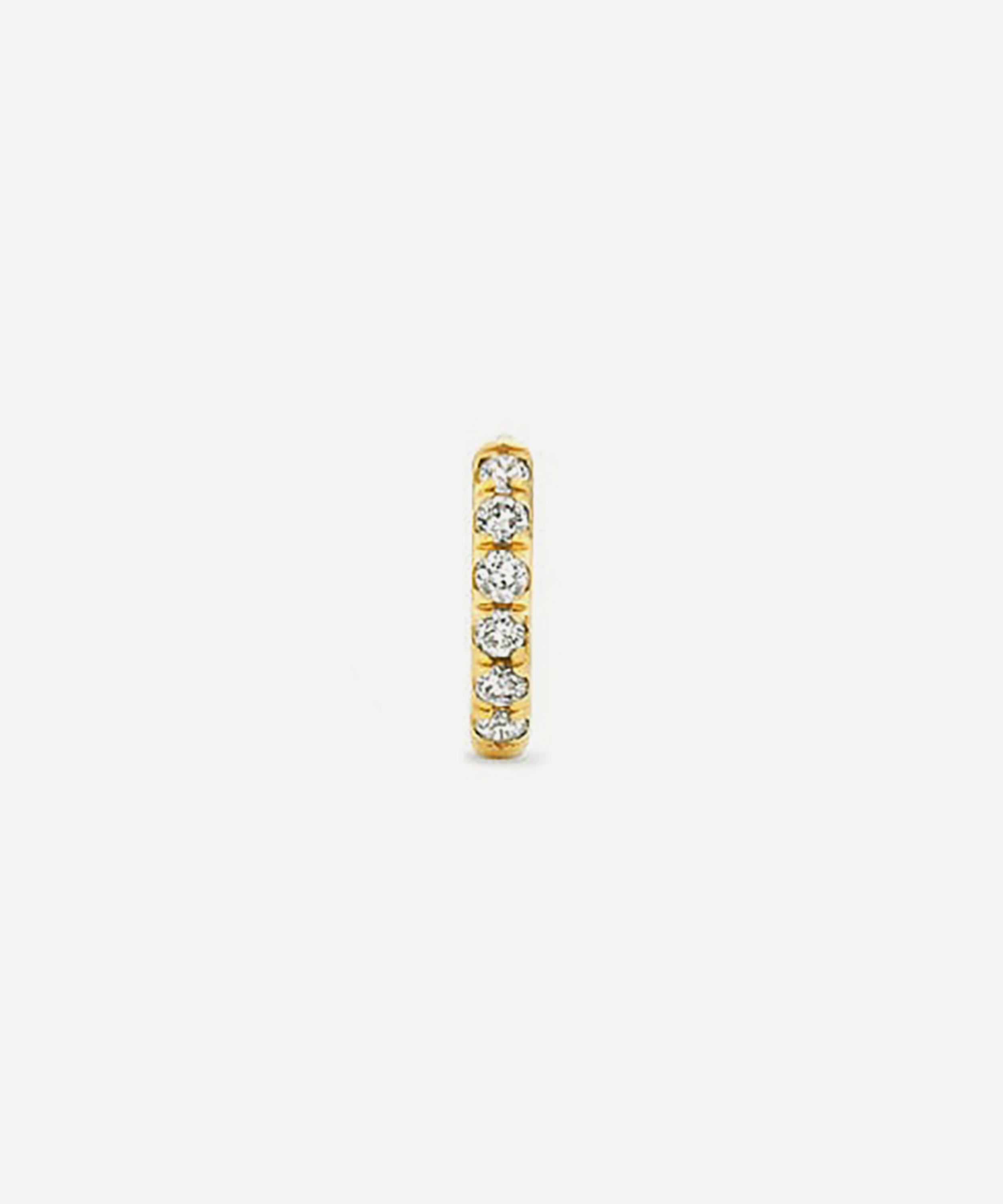 Dinny Hall - 9ct Gold Mini Lab Grown Diamond Single Huggie Hoop Earring image number 2
