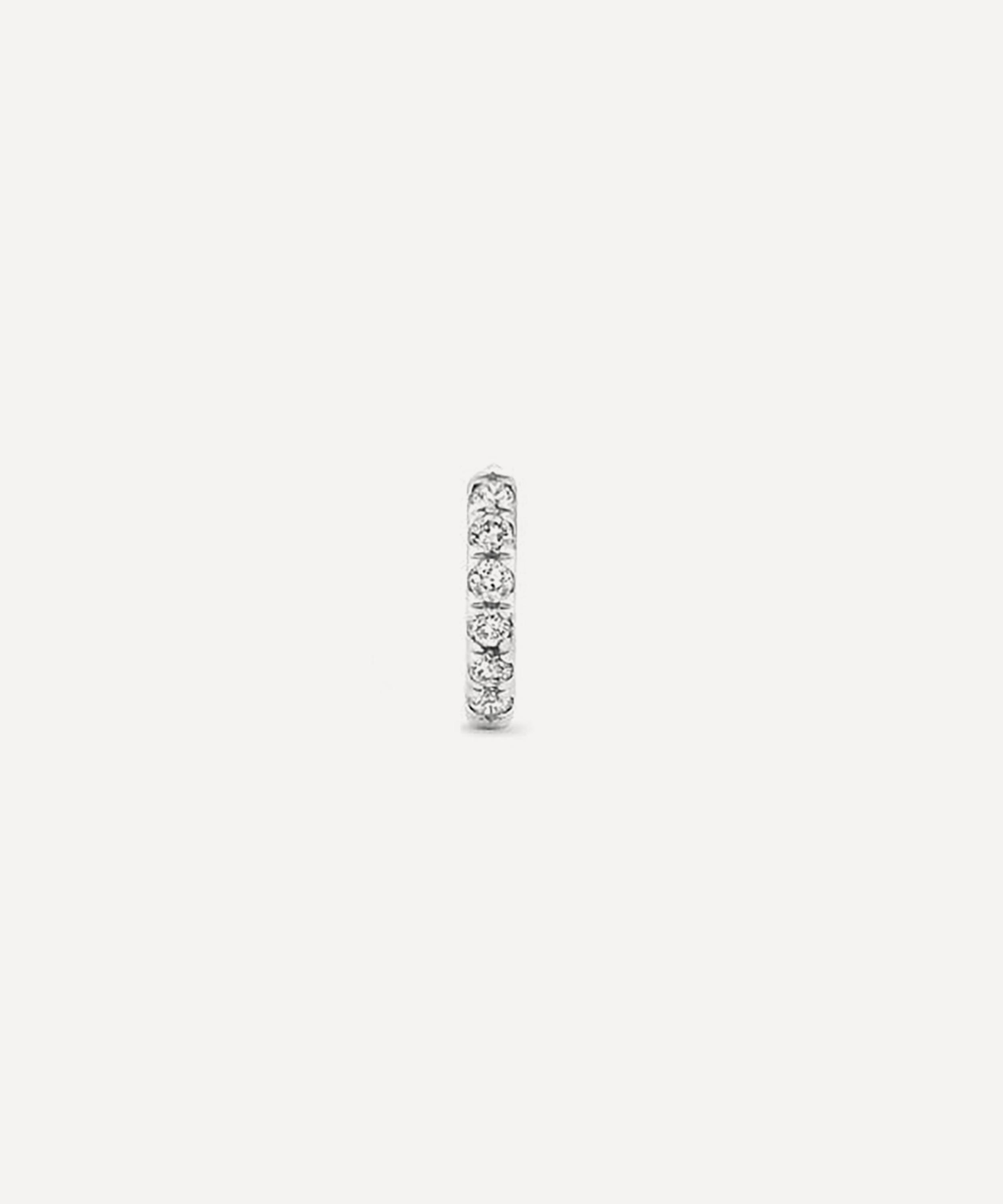 Dinny Hall - 9ct White Gold Mini Lab Grown Diamond Single Huggie Hoop Earring image number 2