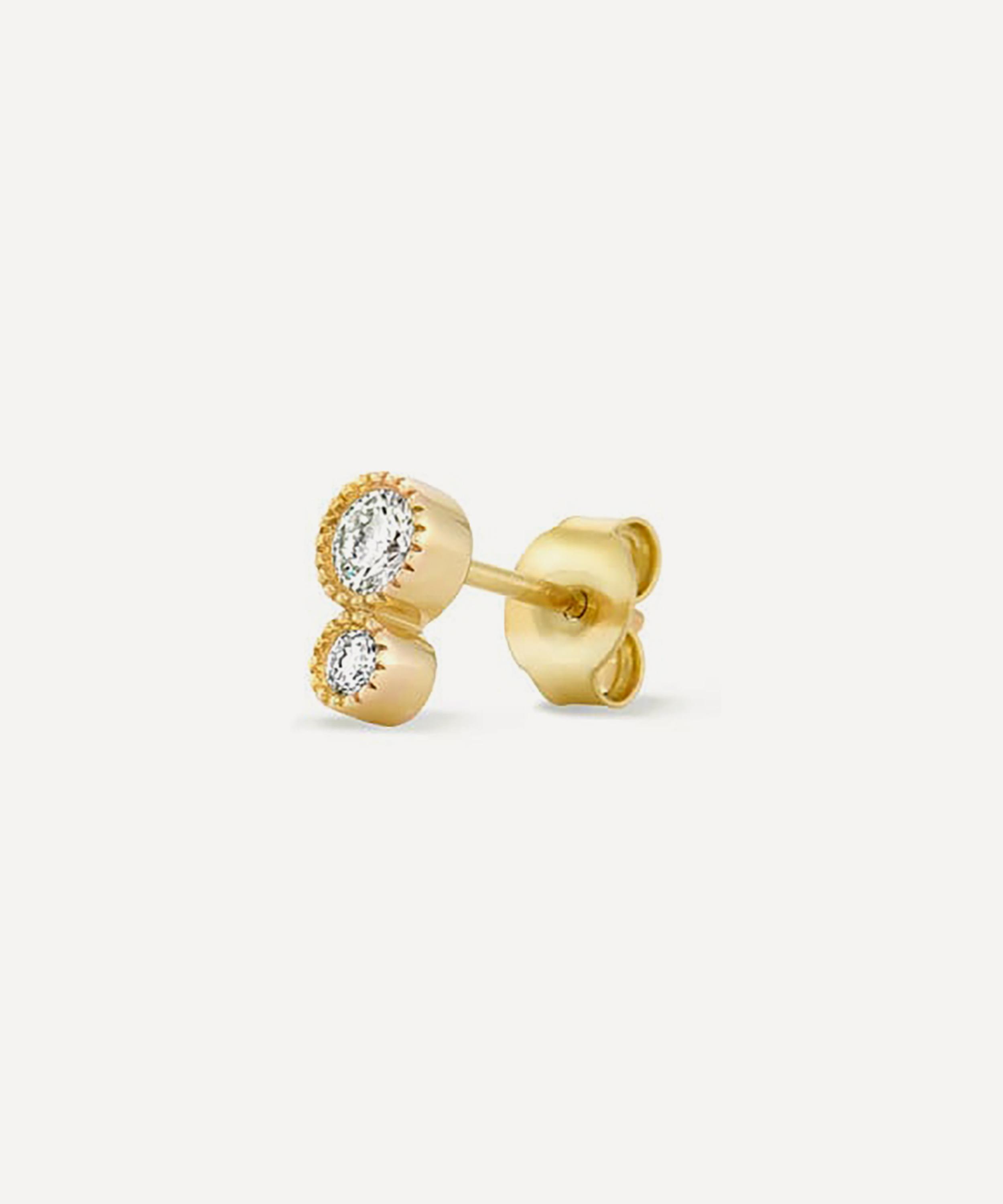 Dinny Hall - 9ct Gold Lab Grown Diamond Duo Single Stud Earring image number 0